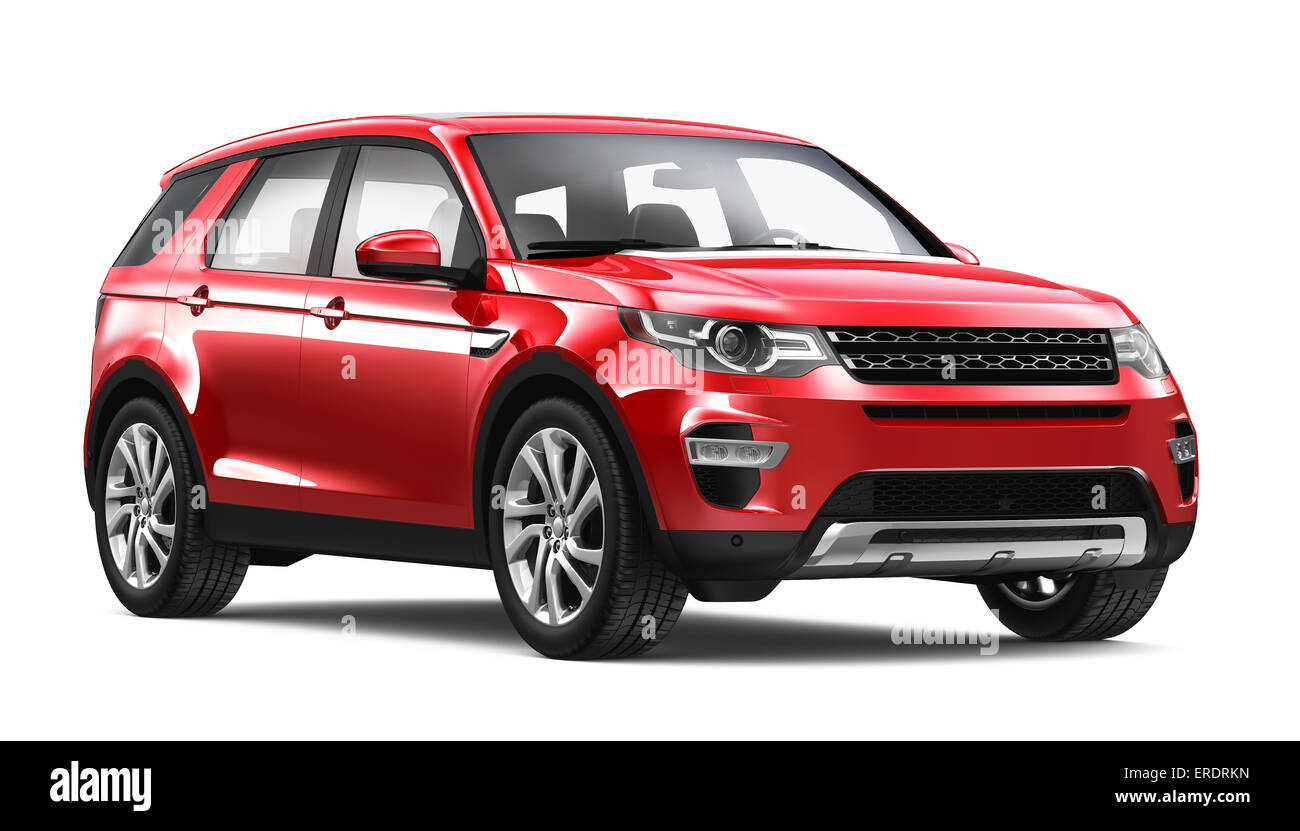 SUV rouge moderne Banque D'Images