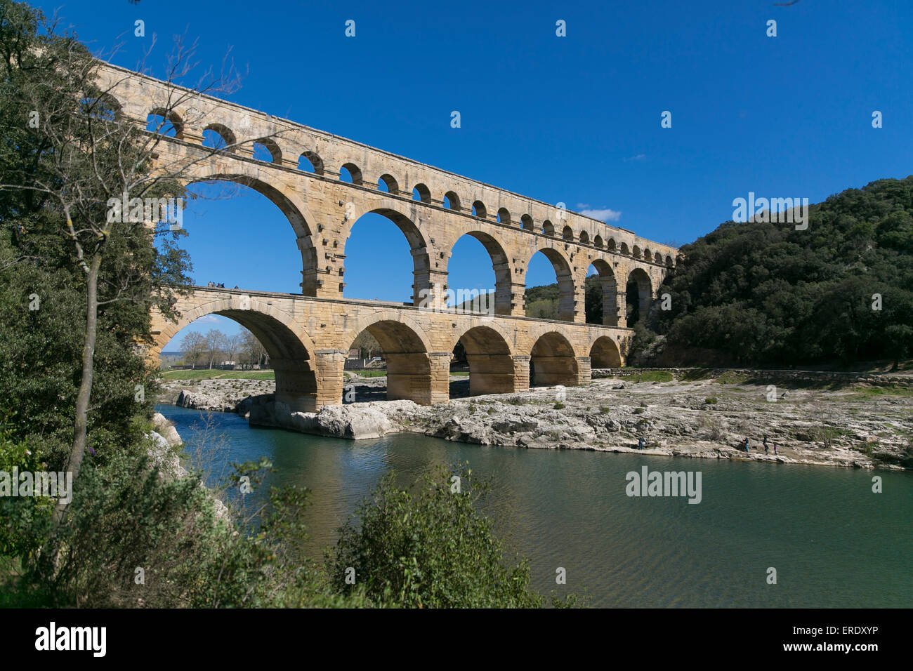 Pont du Gard, Castillon-du-Gard, Languedoc-Roussillon, France Banque D'Images