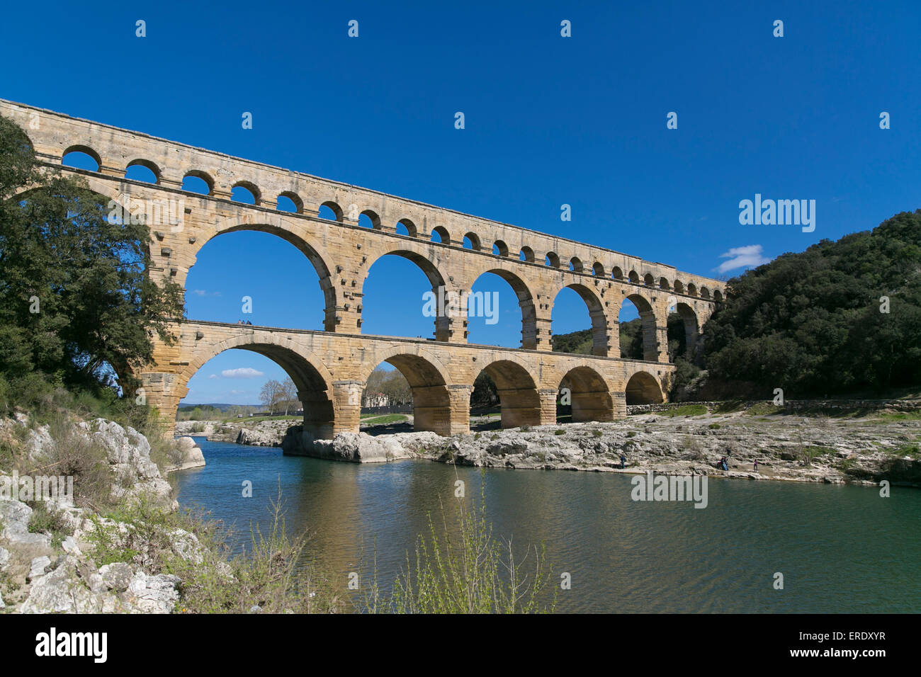 Pont du Gard, Castillon-du-Gard, Languedoc-Roussillon, France Banque D'Images