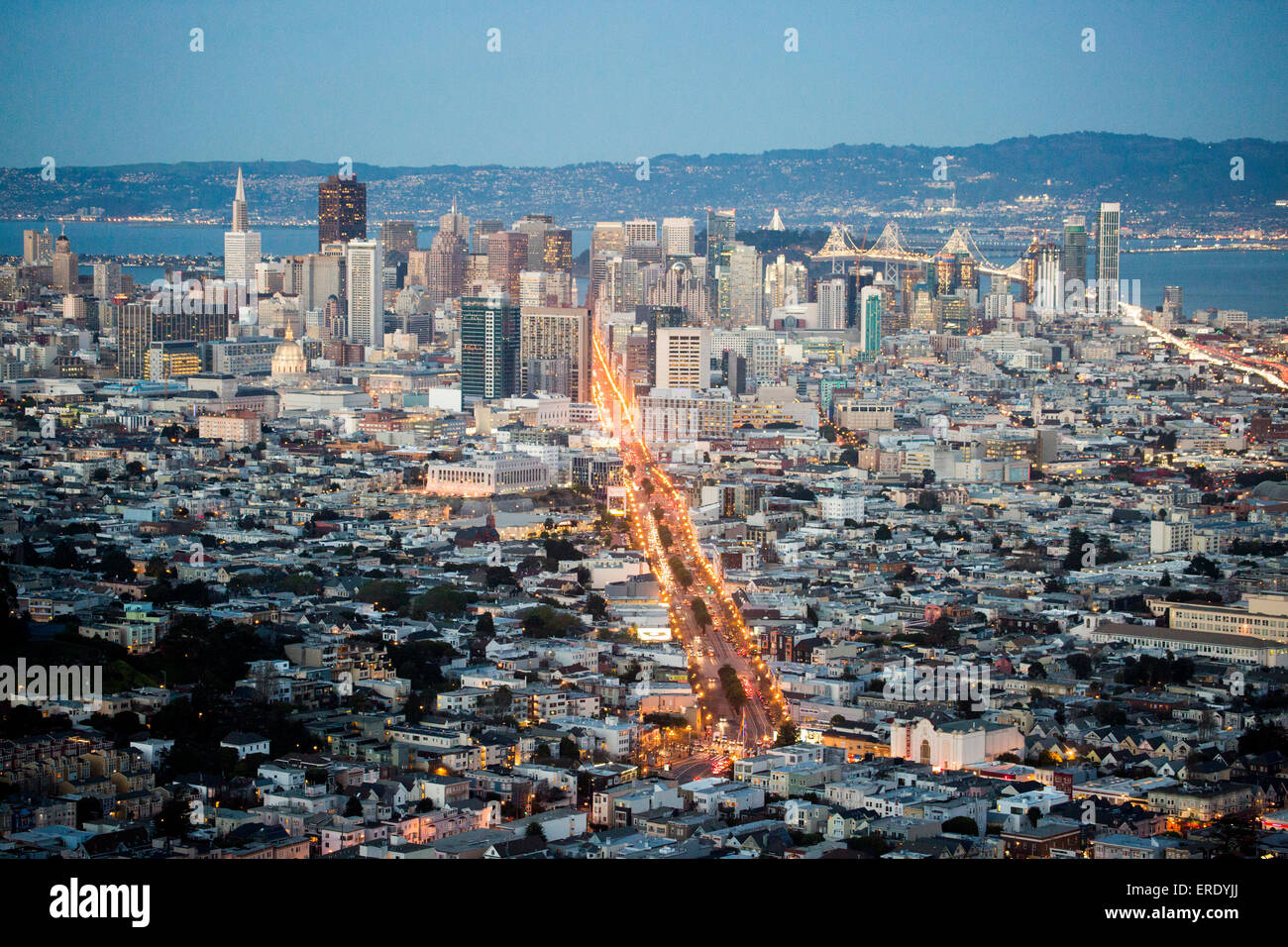 Vue aérienne de la ville de San Francisco, California, United States Banque D'Images
