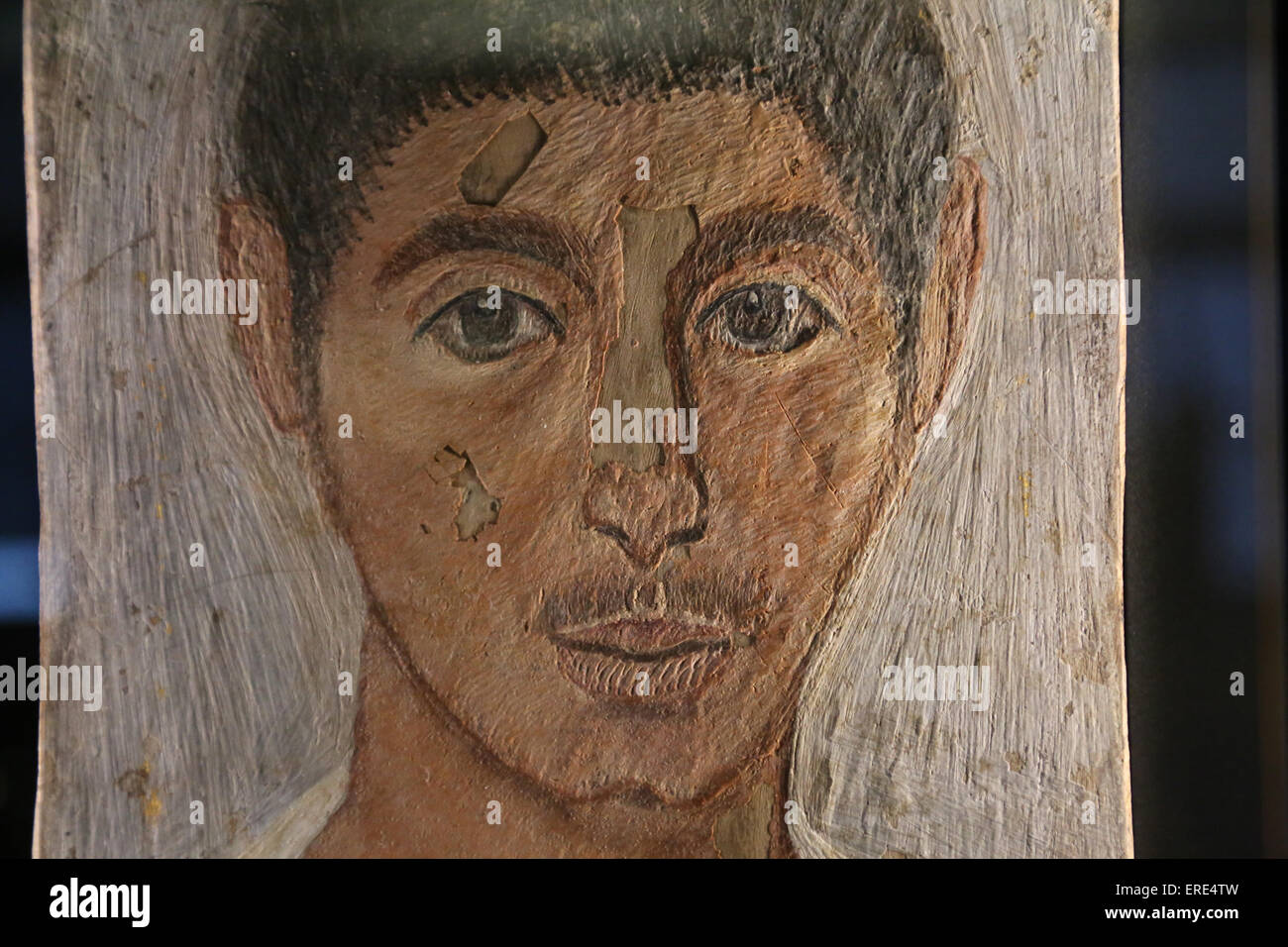 L'Egypte ancienne. Portrait d'un jeune homme sur tablette. De Fayum. Période copte. 220-250 AD. Musées du Vatican. Banque D'Images