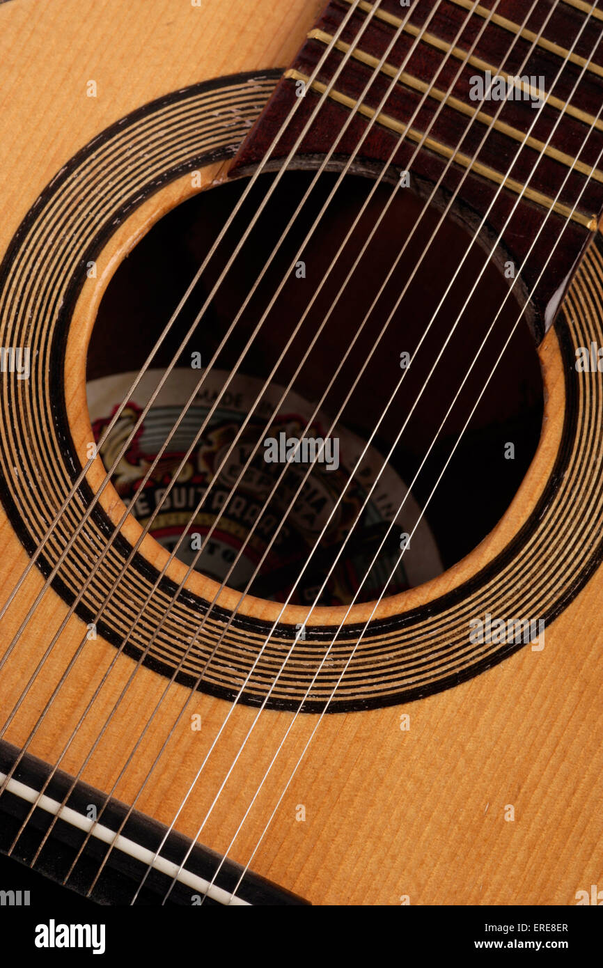 Maestro, 12 cordes mandoline espagnole faite par Vicente Tomas. Close-up de détail Banque D'Images
