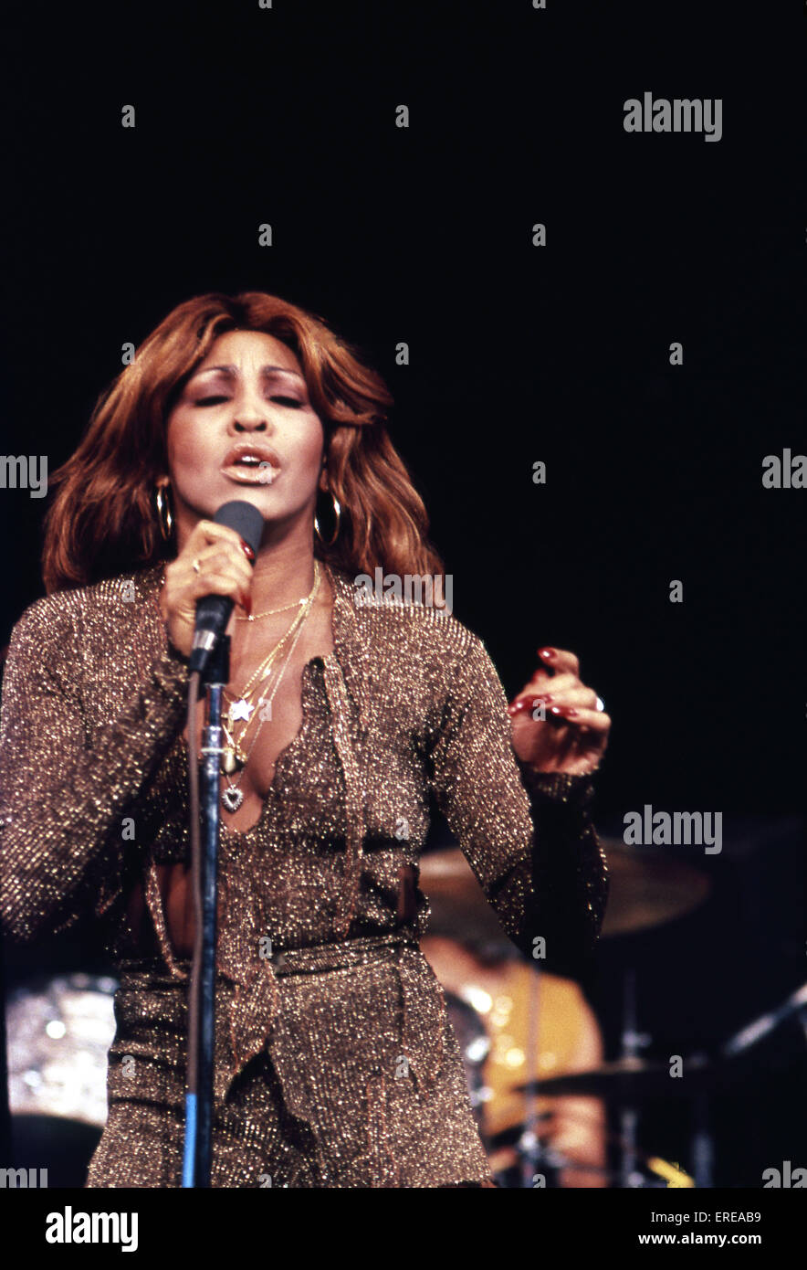 Tina Turner, chant, Los Angeles, USA. La chanteuse, danseuse et actrice
