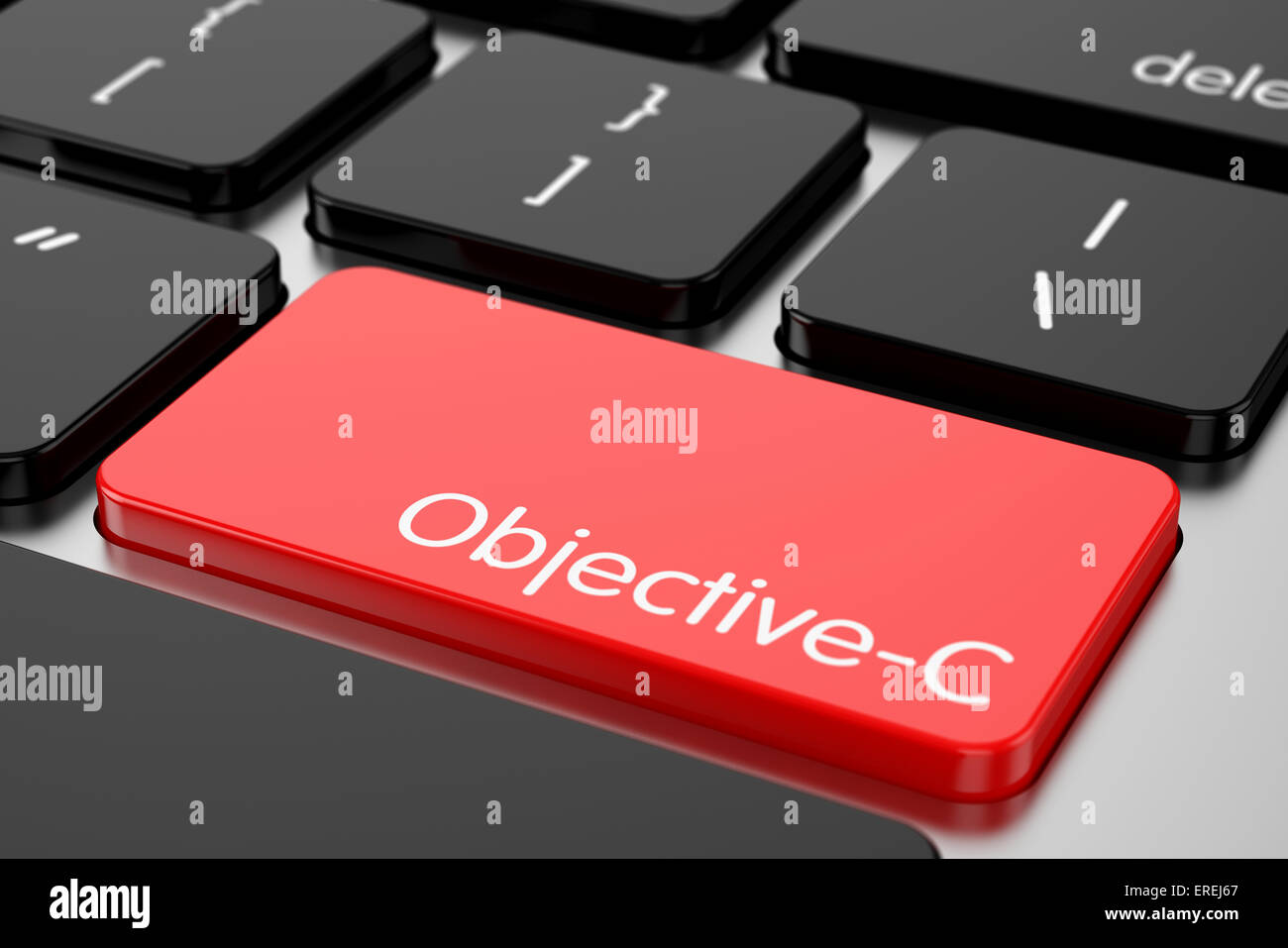 Renderion 3d de la programmation d'ordinateur clavier codage concept. Bouton rouge Entrez un code machine language Objective-C Banque D'Images Renderion 3d de la programmation d'ordinateur clavier codage concept. Bouton rouge Entrez un code machine language Objective-C Banque D'Images