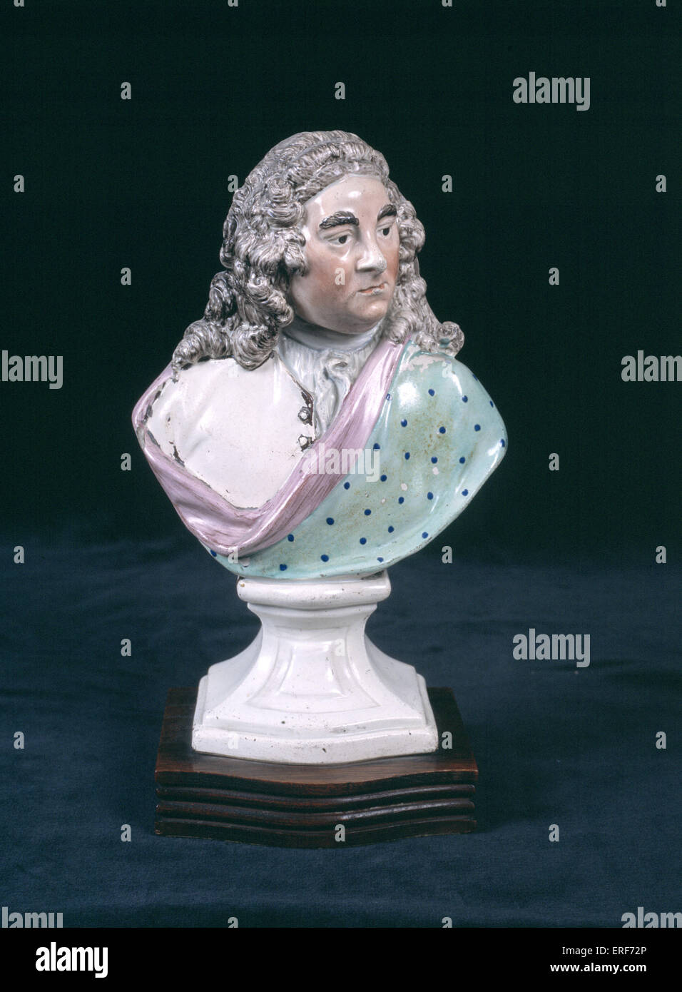 George Frederic Handel, Staffordshire chine buste miniature. Compositeur allemand, 1685-1759 Banque D'Images