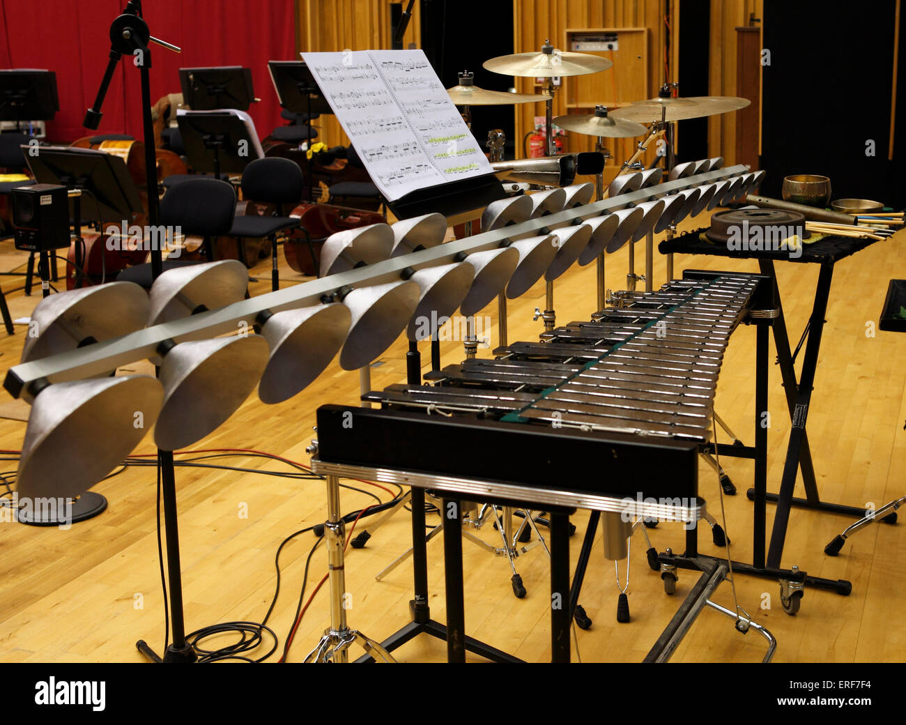 Aluphone, instrument à percussion en métal faite au Danemark. Comme utilisé dans la cérémonie d'ouverture des Jeux Olympiques de 2012, Londres, Royaume-Uni. Banque D'Images