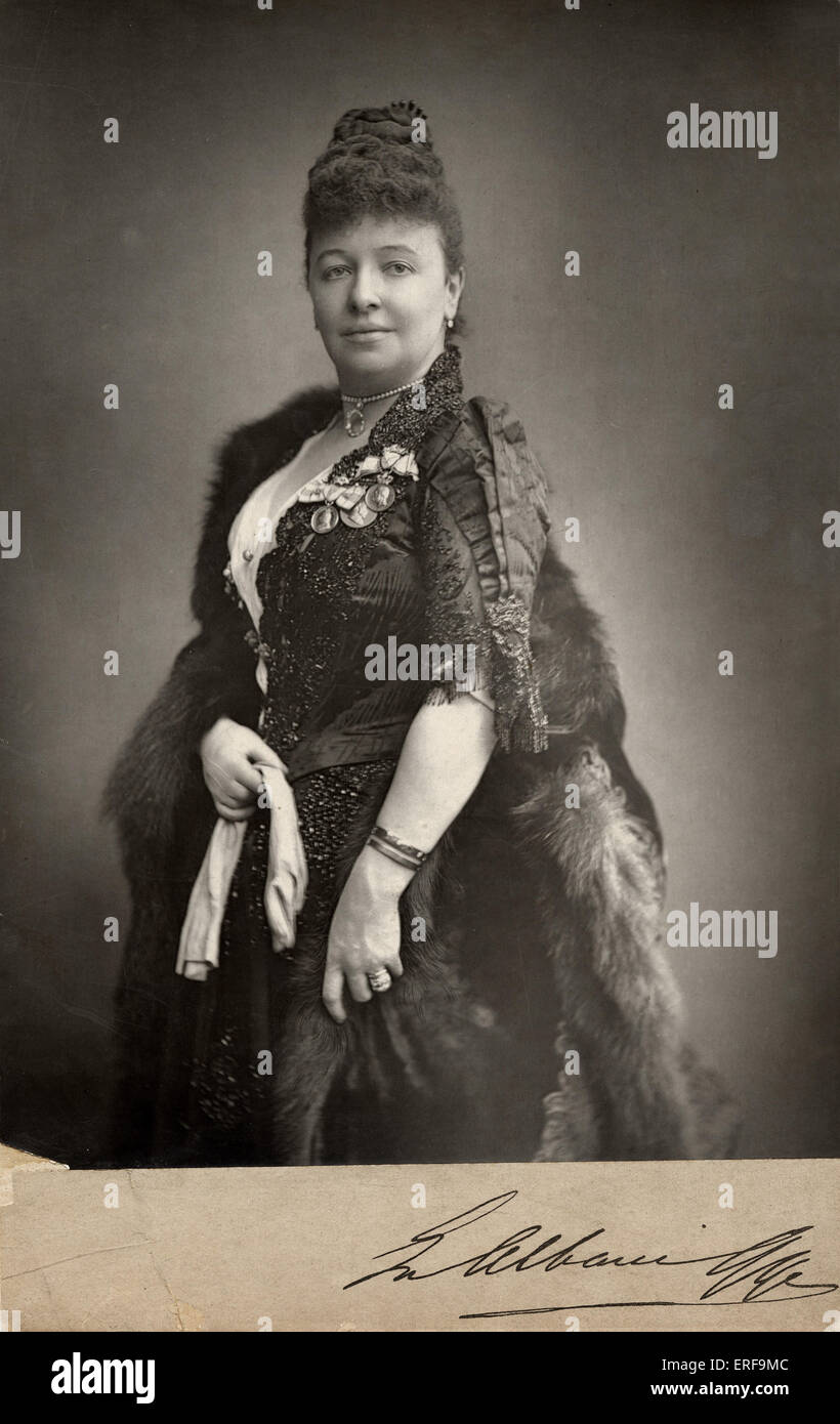 Dame Emma ALBANI, trois quarts de la signature de son portrait à l'âge moyen signé le frontière. Soprano dramatique canadienne Banque D'Images