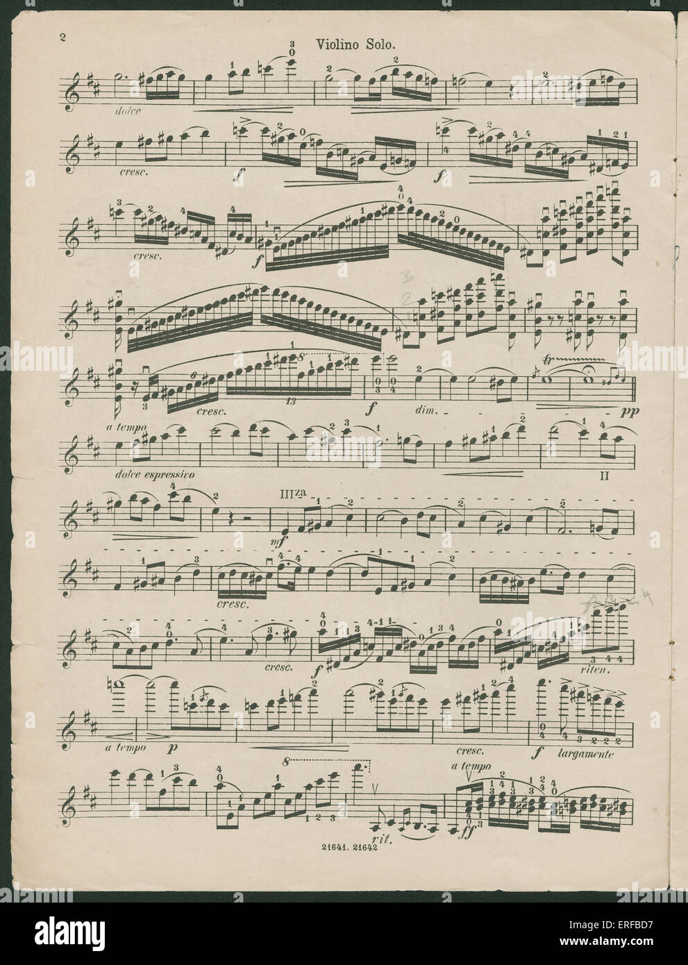 Paganini Concerto pour violon no 1, OP 6, solo de violon. Composé  probablement entre 1817 et 1818. Niccolo Paganini Nicolo ( ou Photo Stock -  Alamy