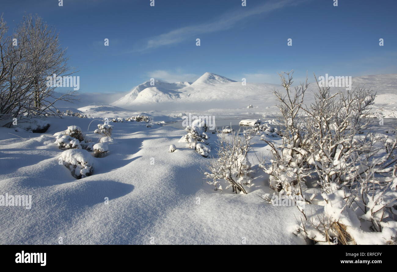 Paysage d'hiver sur Rannoch Moor dans les Highlands écossais.. Banque D'Images