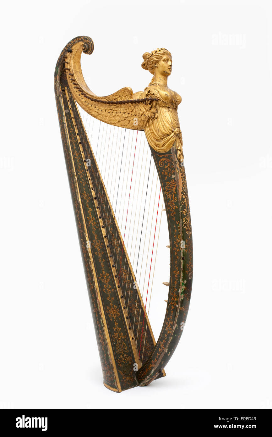 Harpe irlandaise portable par John Egan de Dublin, c. 1821, avec un stand  Photo Stock - Alamy
