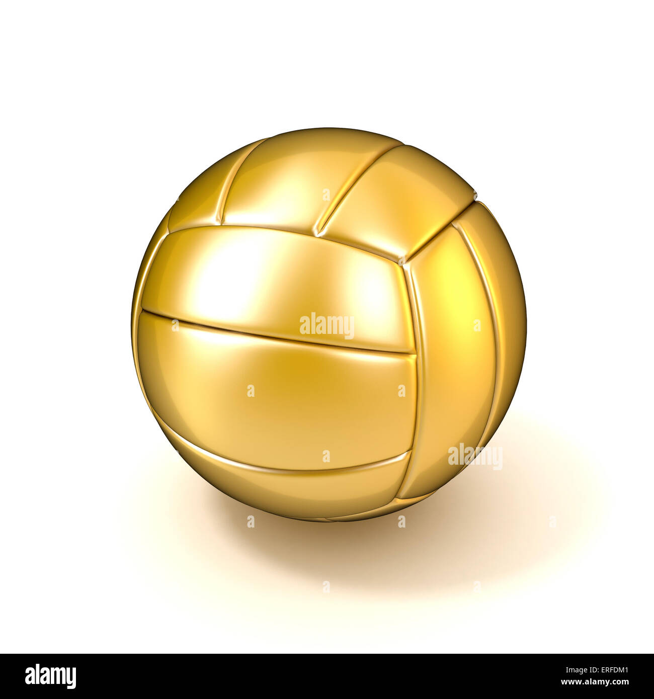 Volley ball or isolé sur fond blanc. 3D illustration Banque D'Images