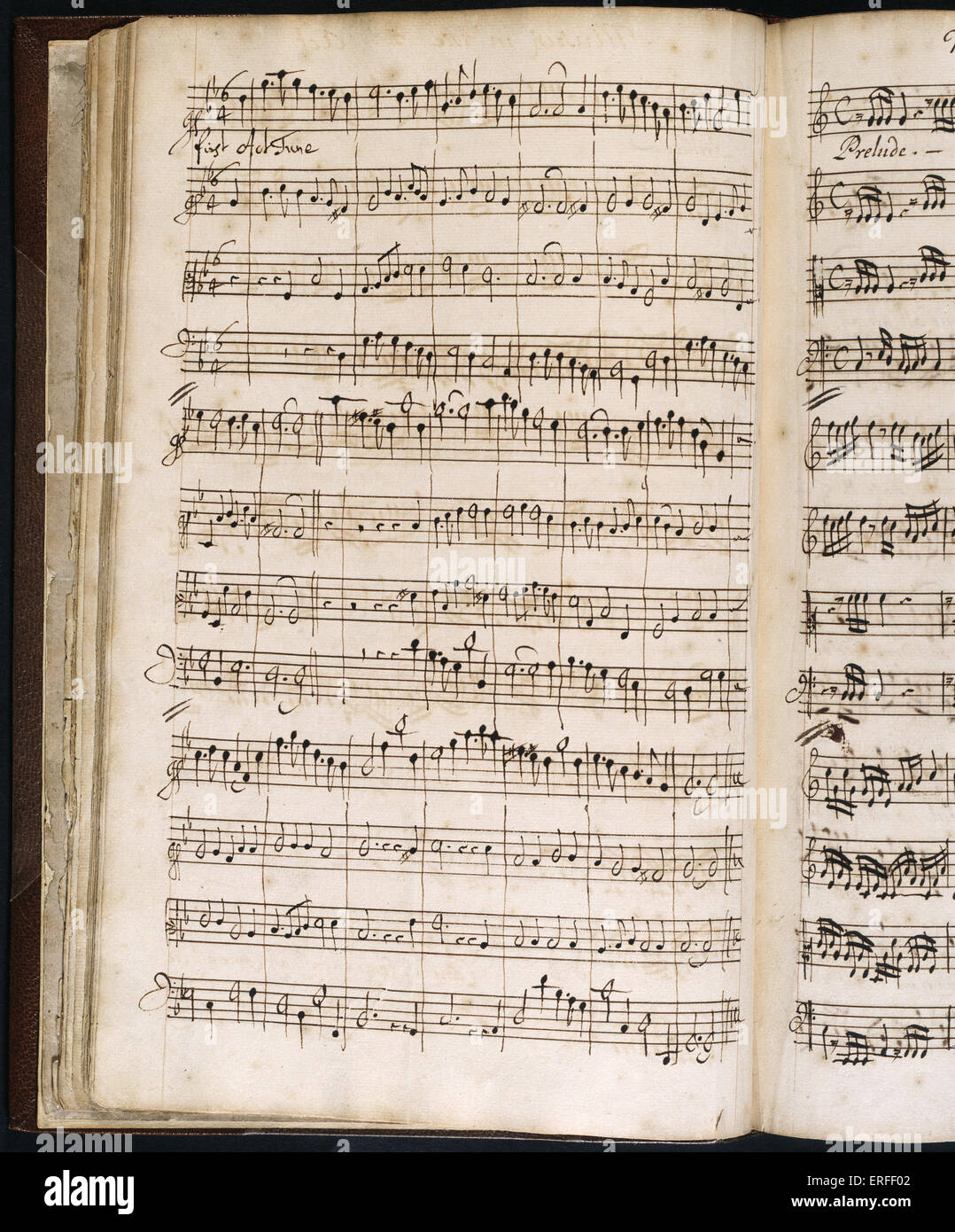 Note manuscrite de Henry Purcell pour 'The Fairy Queen', le premier air, vers 1692. Compositeur français (1659-1695). Banque D'Images