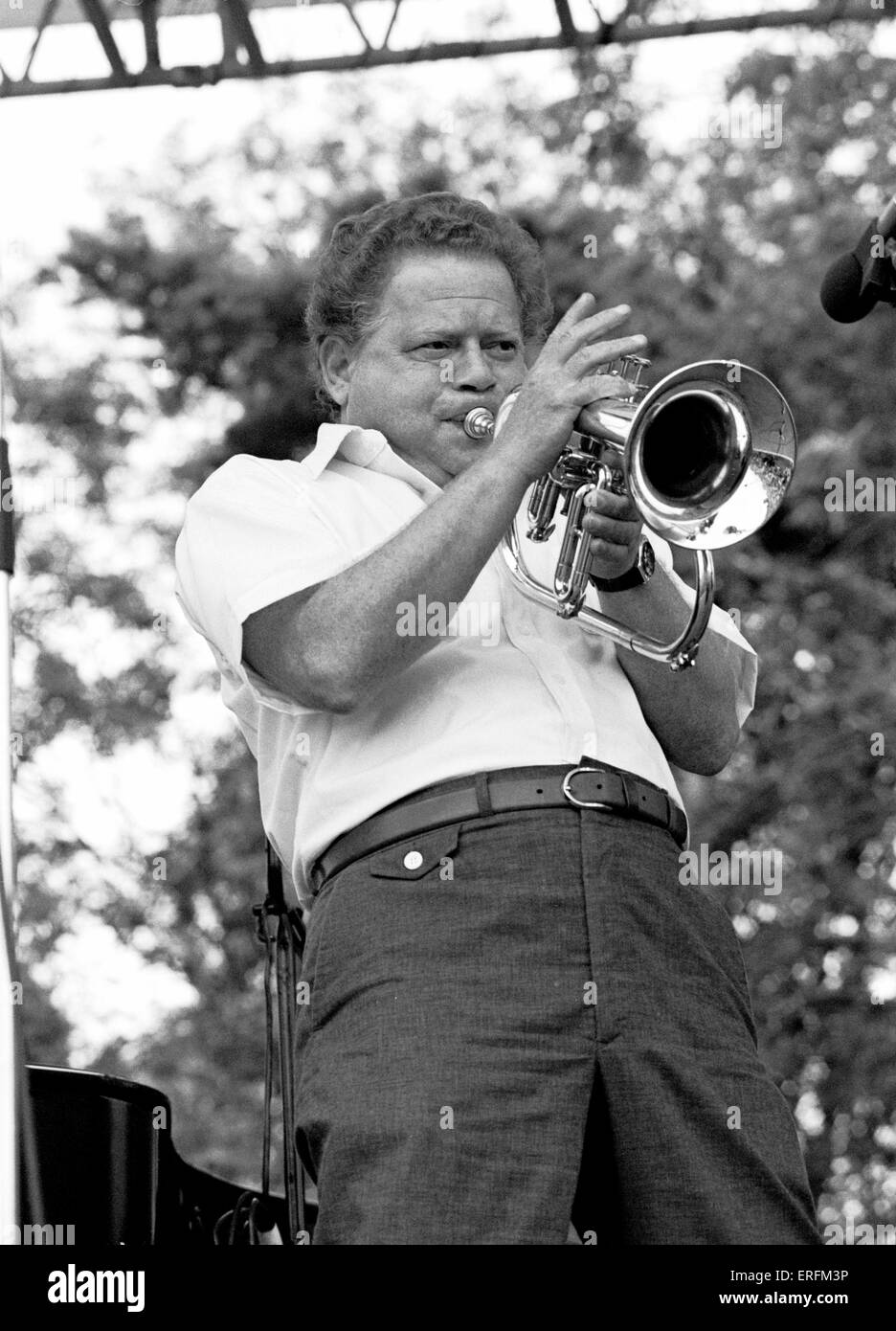 Rodney rouge - portrait de la trompettiste de jazz américain jouant avec Ira Sullivan à l 1981 Capital Radio Jazz Festival à Banque D'Images