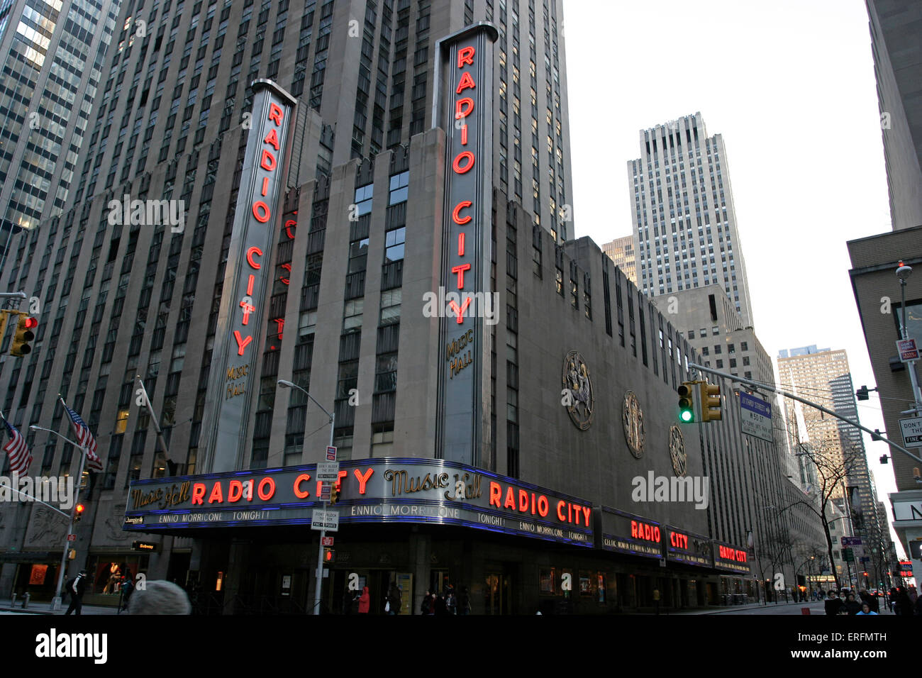 Radio City Music Hall, New York - vue extérieure. Accueil du plus grand orgue Wurlitzer jamais construit pour un cinéma. Banque D'Images