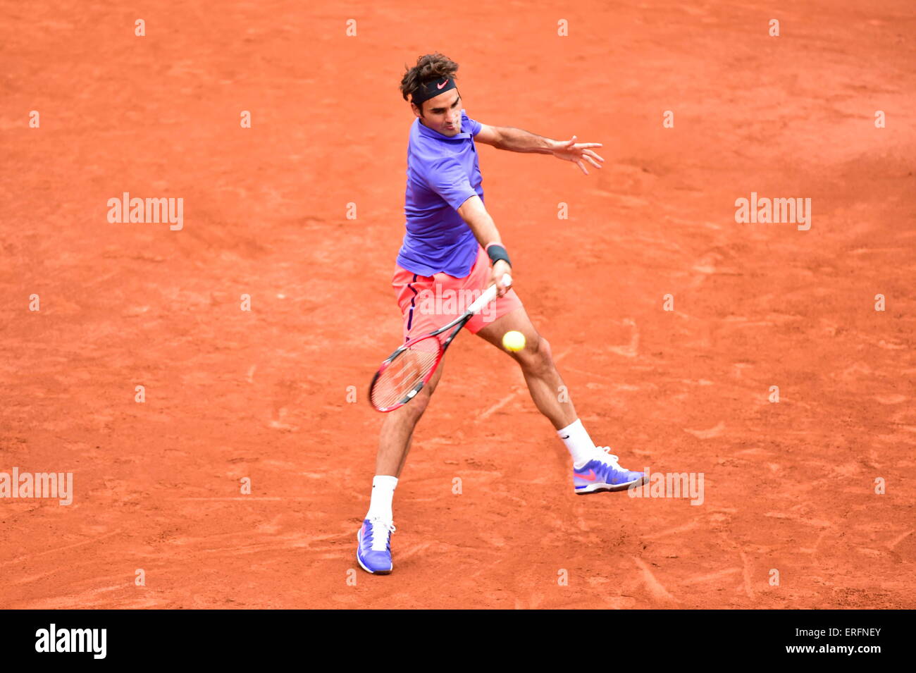 Roger Federer - 31.05.2015 - Jour 8 - Roland Garros 2015 .Photo : Dave Winter/Icon Sport Banque D'Images