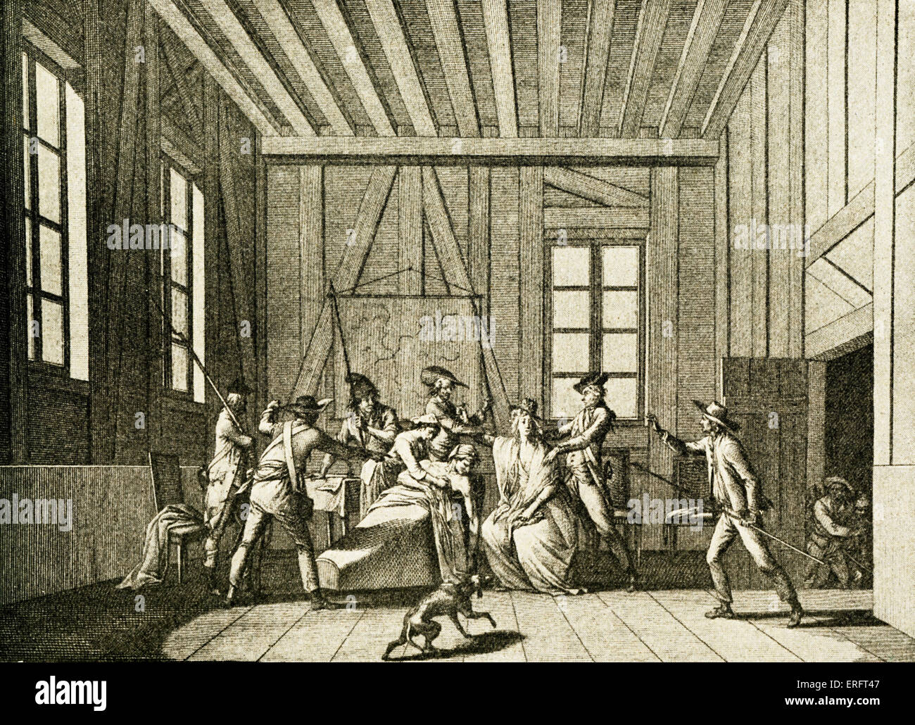 Assassinat de Jean-Paul Marat - il a été poignardé à mort dans sa baignoire  par Charlotte Corday le sympathisant Girondin Photo Stock - Alamy