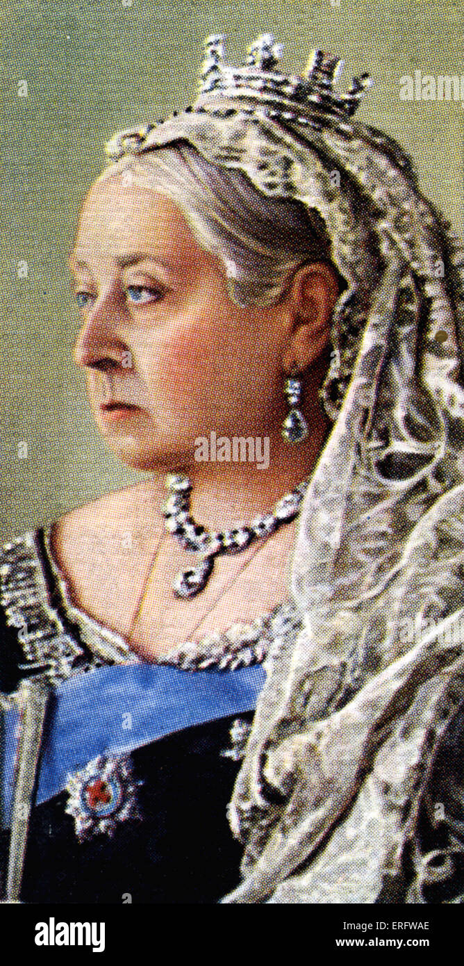 Portrait de la reine Victoria (règne 1837 - 1901). Une nièce de William IV, la Princesse Victoria monta sur le trône âgé de 18 ans, trois Banque D'Images