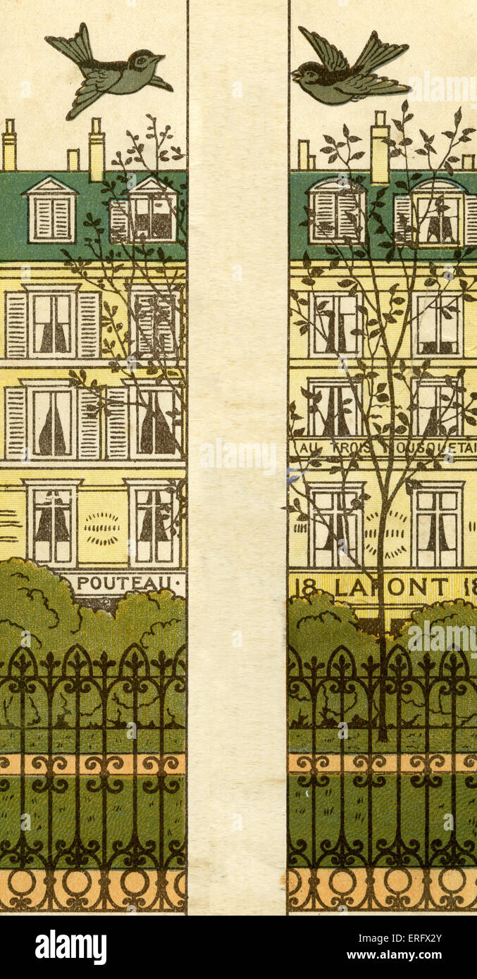 Maisons de ville de Paris, la France à la fin du 19e siècle.1882. Dessiné par Thomas Crane. Banque D'Images