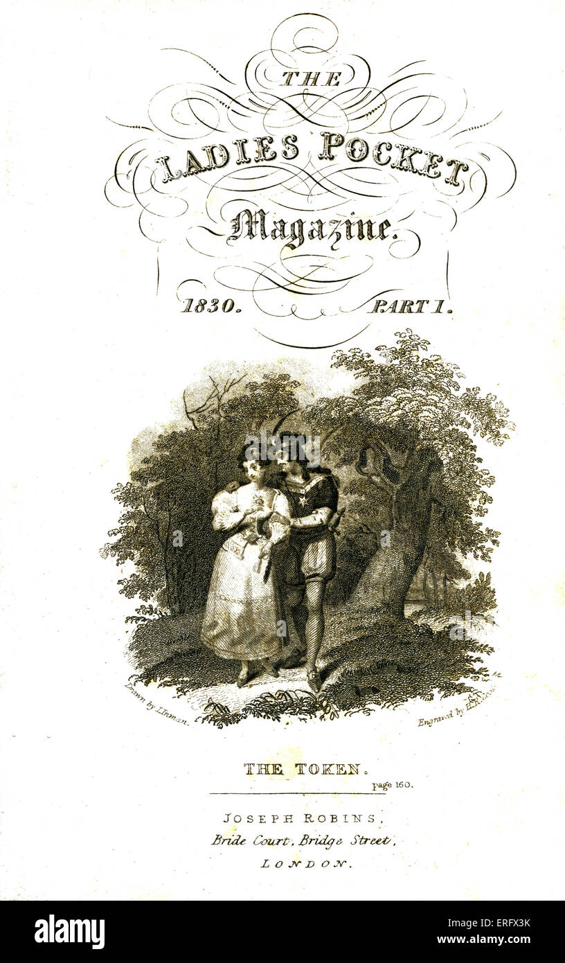 Les Dames Pocket Magazine 1830 . Page de titre avec une illustration de l'unité. Publié Londres, 1830. Banque D'Images