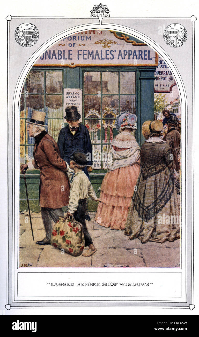 New York City - boutiques - fin du xixe siècle. Sous-titre suivant : un retard avant que windows (boutique de vêtements pour femmes, les Styles de printemps).' Banque D'Images