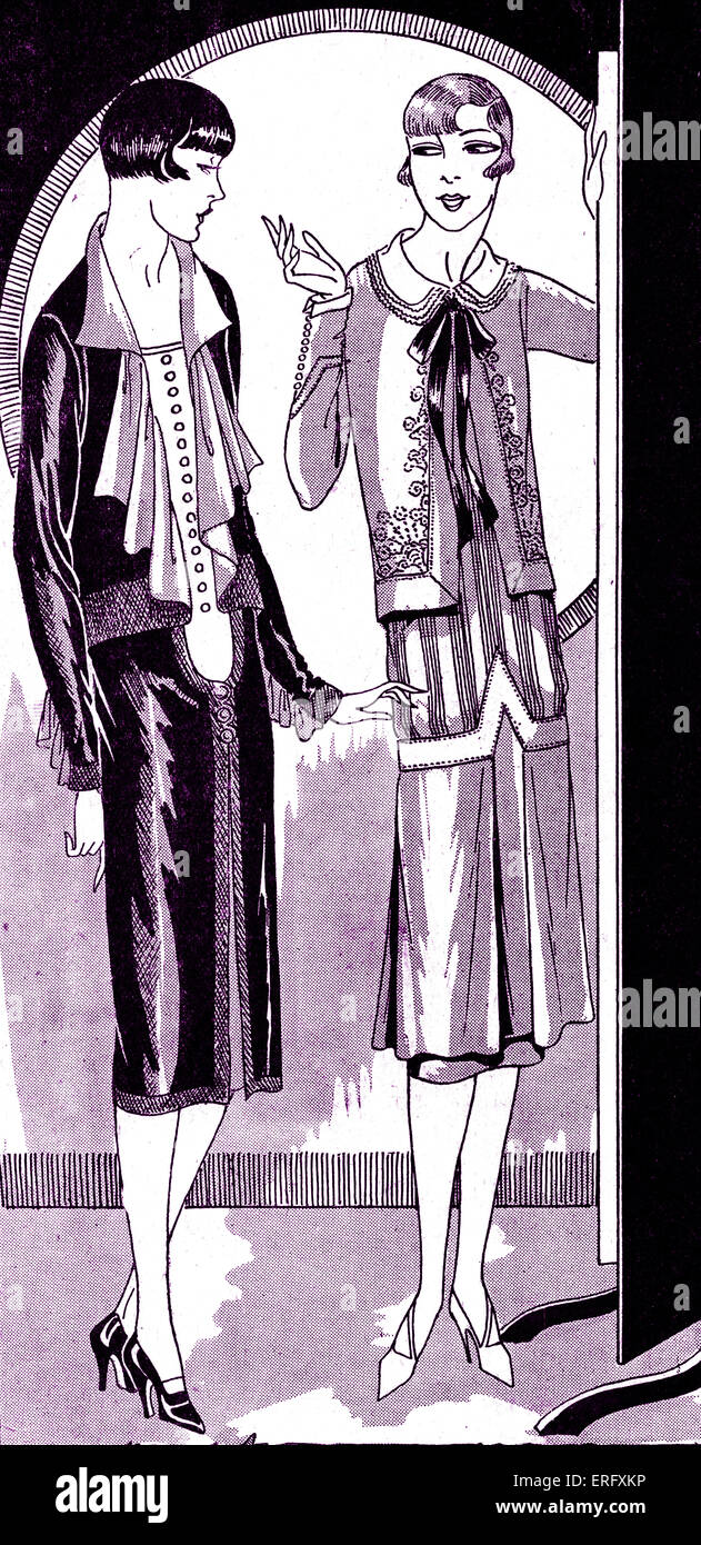 La mode : robes de soie en mai 1925 . Banque D'Images