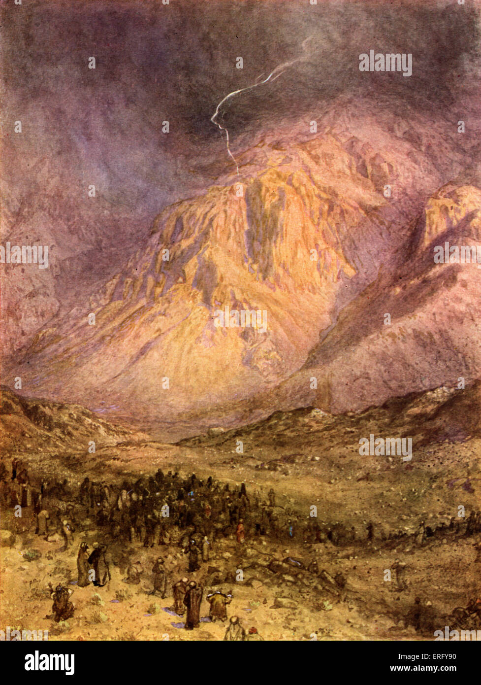 L'octroi de la loi sur le mont Sinaï. Exode 19 : 16-17. ' Et il arriva, le troisième jour au matin, il y avait Banque D'Images