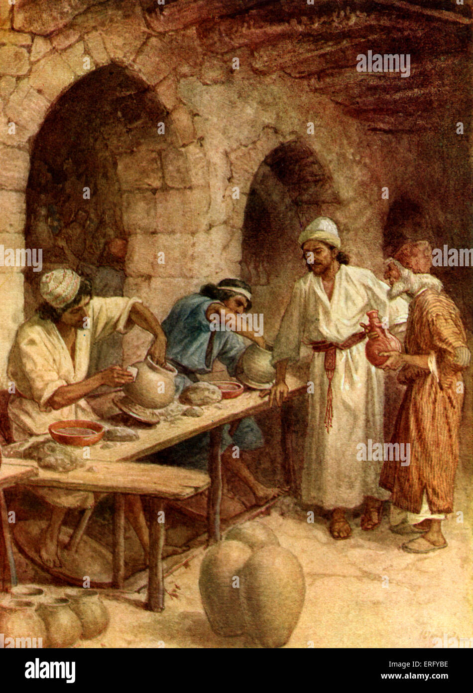 Jérémie, le prophète, et le potter. On utilise la métaphore d'avertir