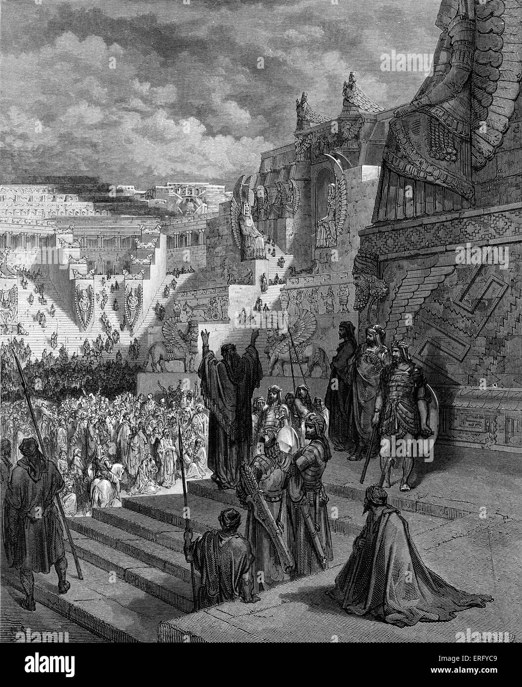 L'octroi d'Artaxerxès, la liberté aux Juifs. Gravure de Gustave Doré (1832 - 1883). L'histoire de la deuxième retour à Jérusalem sous Esdras. Artaxerxès ' lettre à Esdras. Livre d'Esdras : 7 : 11 - 13. 'Artaxerxès, roi des rois, à Esdras, sacrificateur et scribe de la loi du Dieu des cieux, la paix, et à un moment. Une autorisation de ma part, que tout ce qu'ils du peuple d'Israël et de ses sacrificateurs et Lévites, dans mon royaume, qui sont d'esprit de leur plein gré d'aller jusqu'à Jérusalem, aller avec toi. ' Banque D'Images L'octroi d'Artaxerxès, la liberté aux Juifs. Gravure de Gustave Doré (1832 - 1883). L'histoire de la deuxième retour à Jérusalem sous Esdras. Artaxerxès ' lettre à Esdras. Livre d'Esdras : 7 : 11 - 13. 'Artaxerxès, roi des rois, à Esdras, sacrificateur et scribe de la loi du Dieu des cieux, la paix, et à un moment. Une autorisation de ma part, que tout ce qu'ils du peuple d'Israël et de ses sacrificateurs et Lévites, dans mon royaume, qui sont d'esprit de leur plein gré d'aller jusqu'à Jérusalem, aller avec toi. ' Banque D'Images