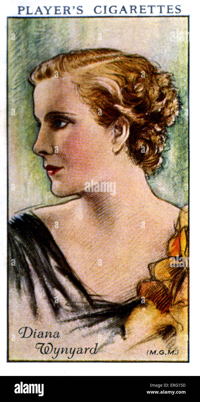 Diana Wynyard, née Dorothy Isobel Cox, Stade Français et l'actrice du film. 16 janvier 1906 - 13 mai 1964. (Player's cigarette Banque D'Images