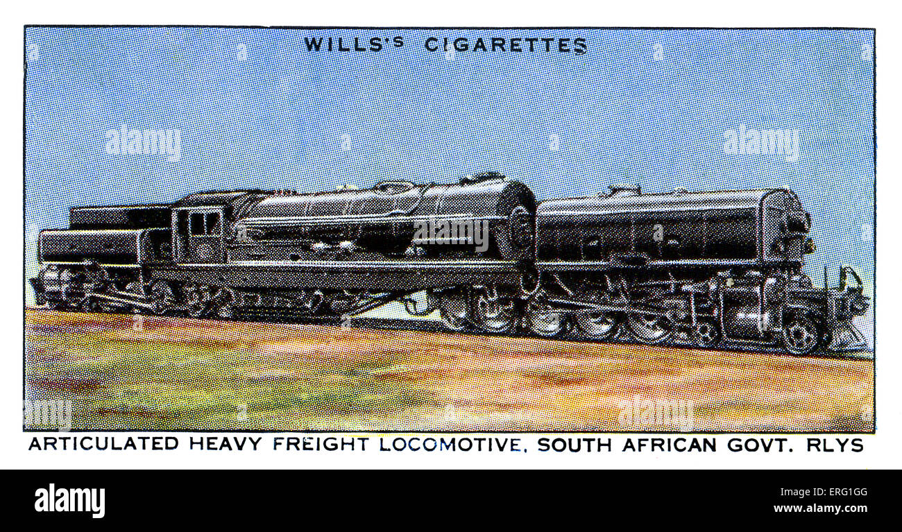 Locomotives de fret d'Afrique du Sud.1930. Locomotives de fret lourd articulé sur le Gouvernement sud-africain de fer. Un Banque D'Images