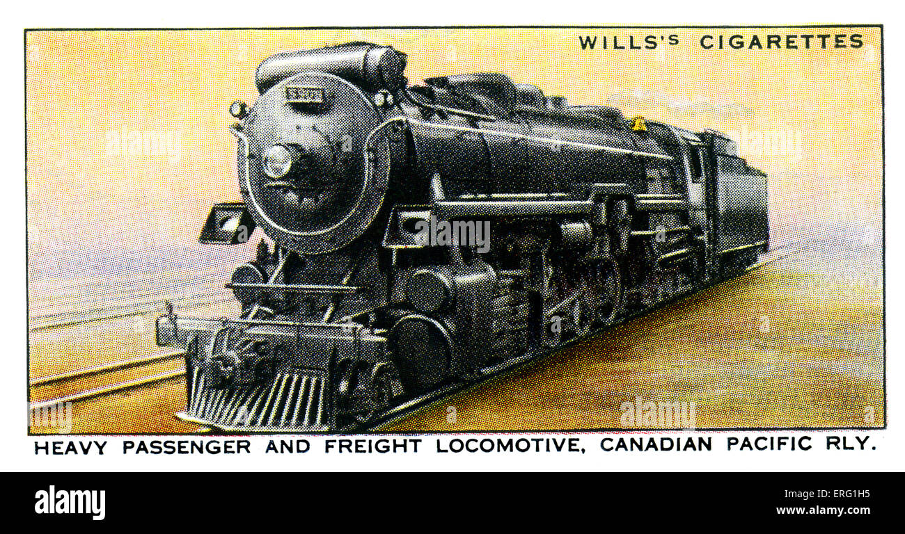 Locomotive du Canadien Pacifique. Années 1930. Des passagers et des marchandises lourdes sur la locomotive de chemin de fer Canadien Pacifique. 2-10-4 2 cylindres Banque D'Images