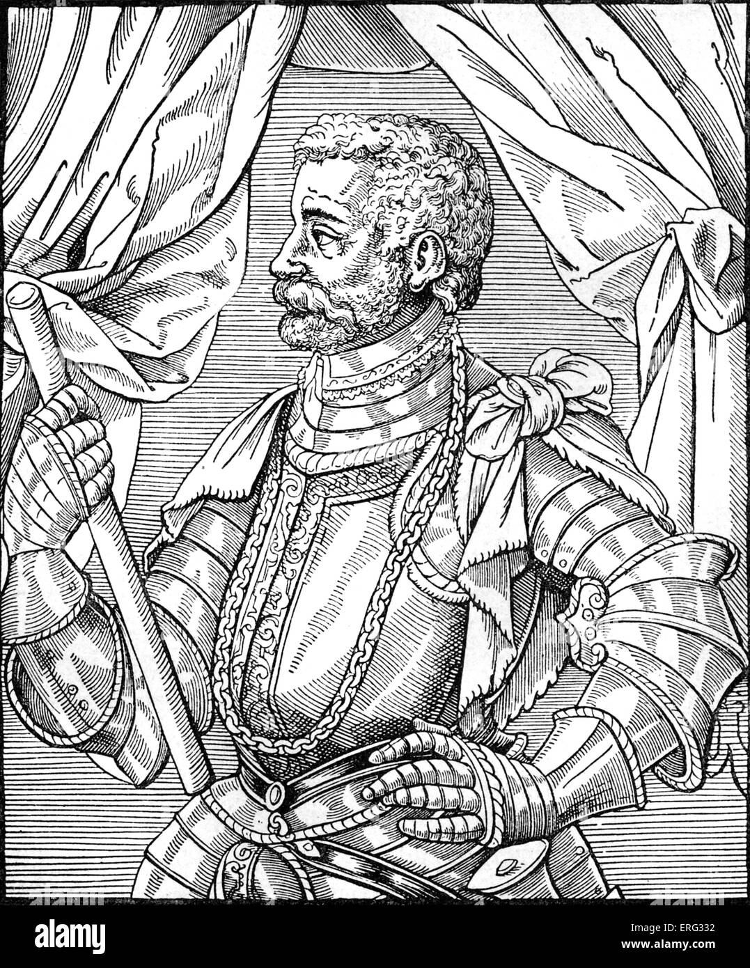 Jan Zamoyski, homme d'état polono-lituanien 1542 - 1605. Gravure sur bois à partir de 1588. Banque D'Images