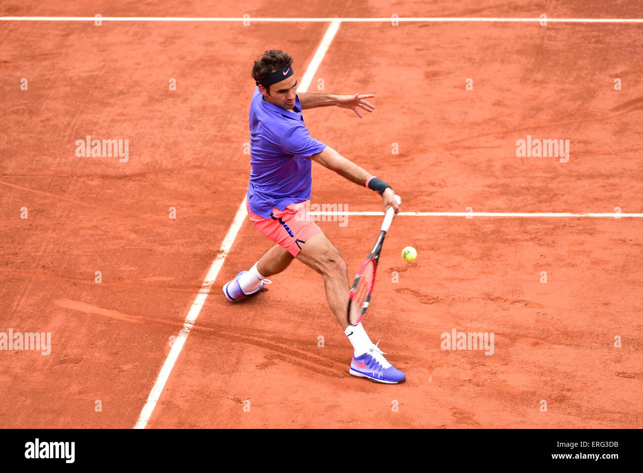 Roger Federer - 31.05.2015 - Jour 8 - Roland Garros 2015 .Photo : Dave Winter/Icon Sport Banque D'Images