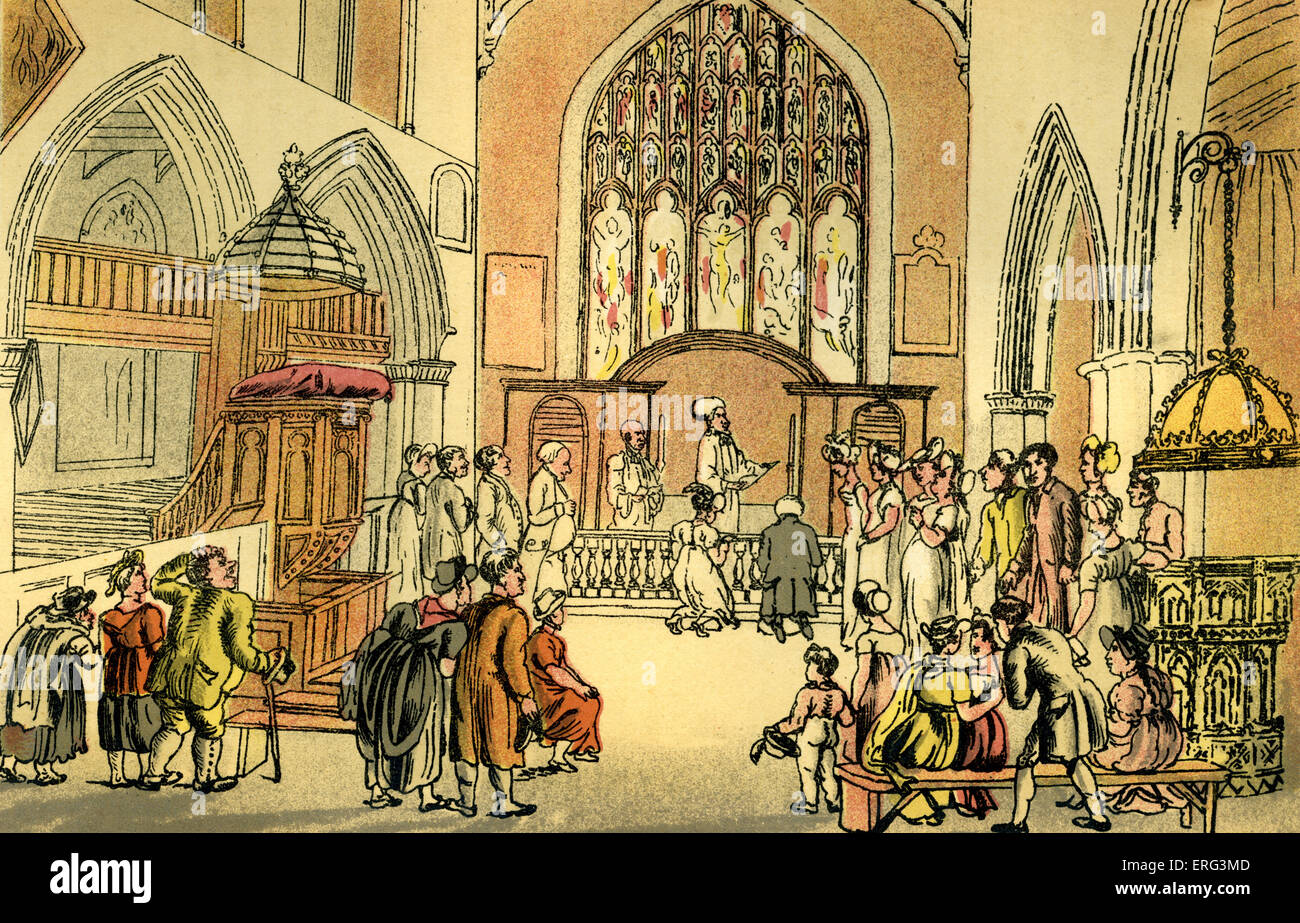 'Mariage de Dr Dicky Bend', illustration par Thomas ROWLANDSON de syntaxe de « docteur's Tour à la recherche de consolation" par William Banque D'Images