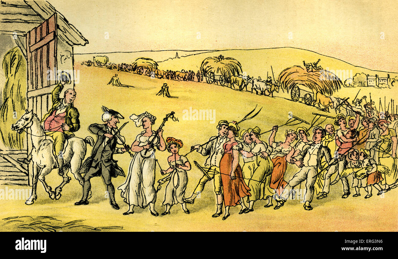 L 'Accueil' de la récolte, illustration par Thomas ROWLANDSON de « docteur Syntaxe's Tour à la recherche d'une femme' par William Combe. Première Banque D'Images