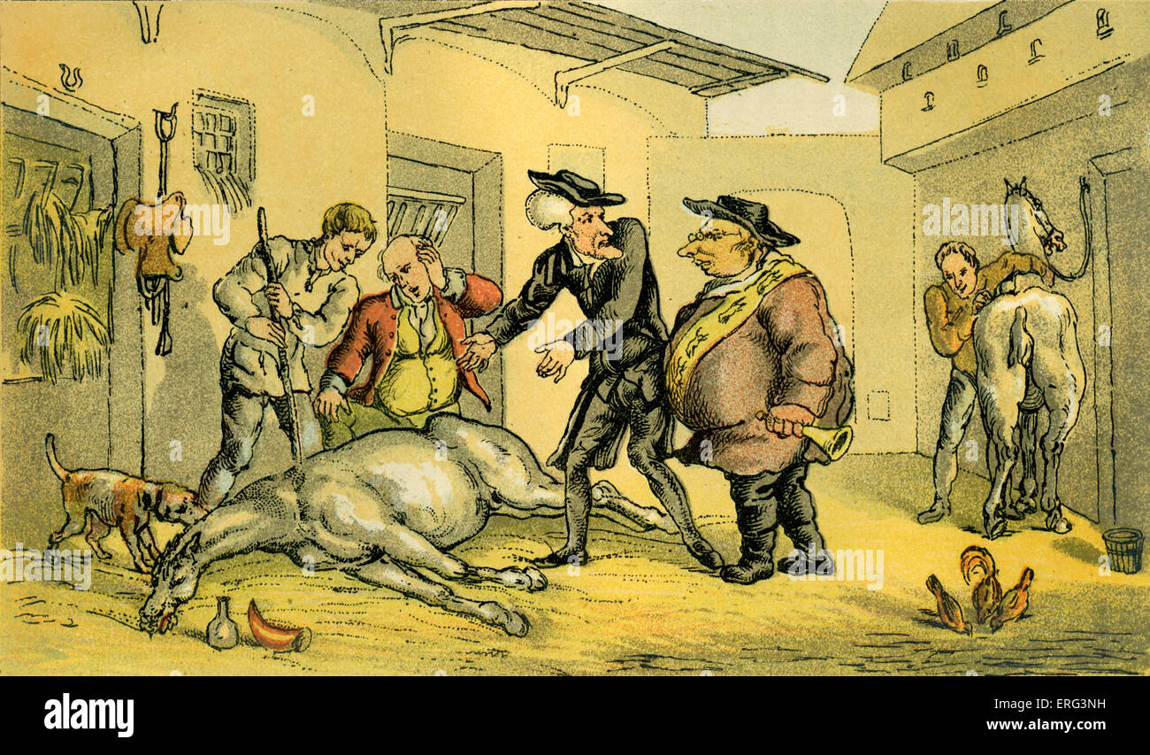 "Mort du punch', illustration par Thomas ROWLANDSON de « docteur Syntaxe's Tour à la recherche d'une femme' par William Combe. Première Banque D'Images