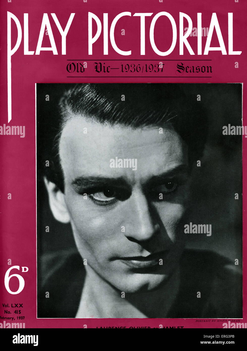 Que Hamlet de Laurence Olivier dans la production de Tyrone Guthrie de Shakespeare à l'Old Vic, Londres. Janvier 1937. LO, Banque D'Images