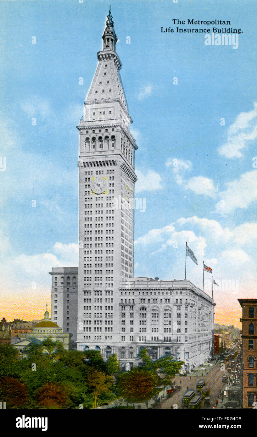 New York : Le Metropolitan Life Insurance Building, Banque D'Images