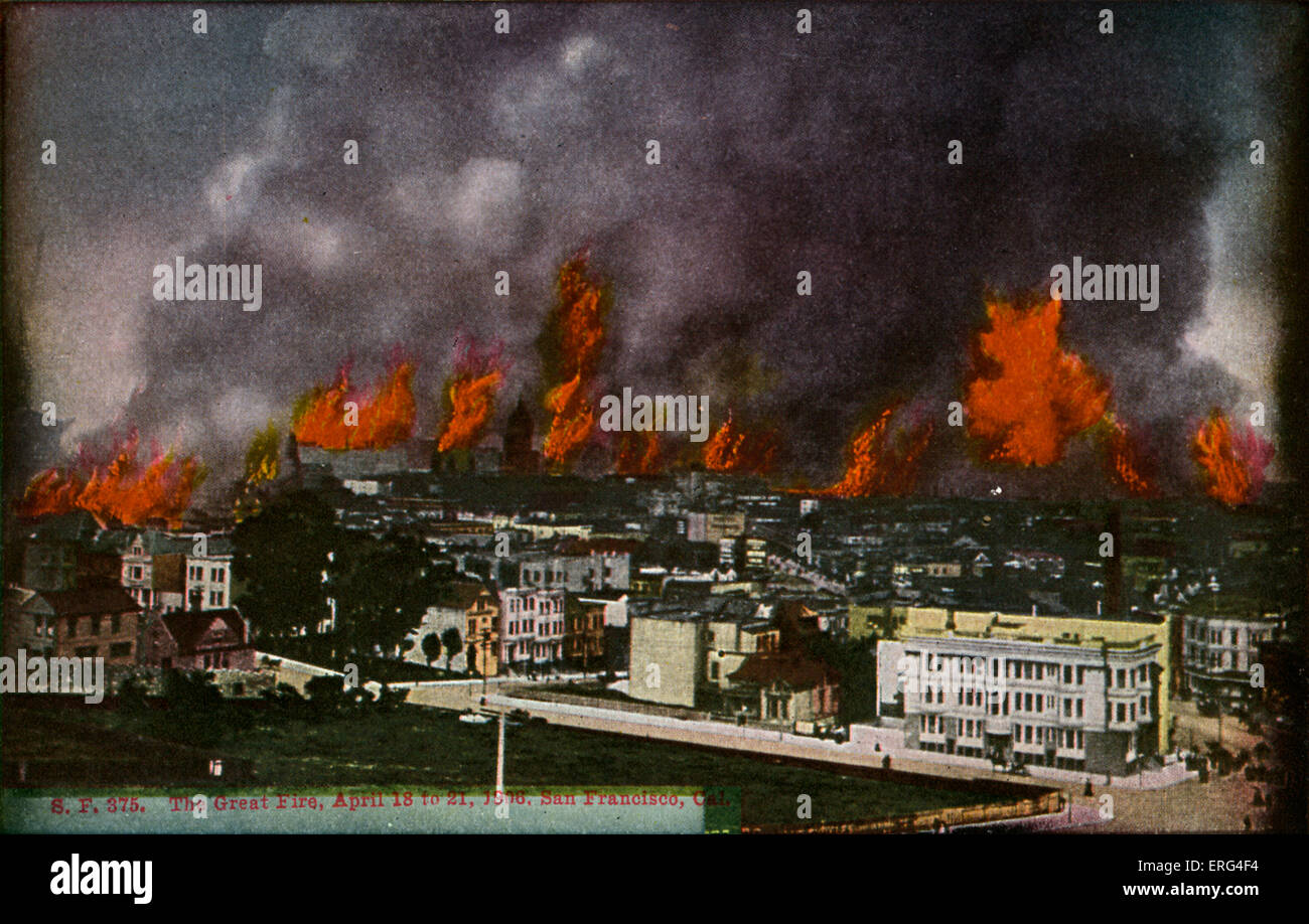 San Francisco:Le grand incendie. Du 18 au 21 avril 1906 Banque D'Images