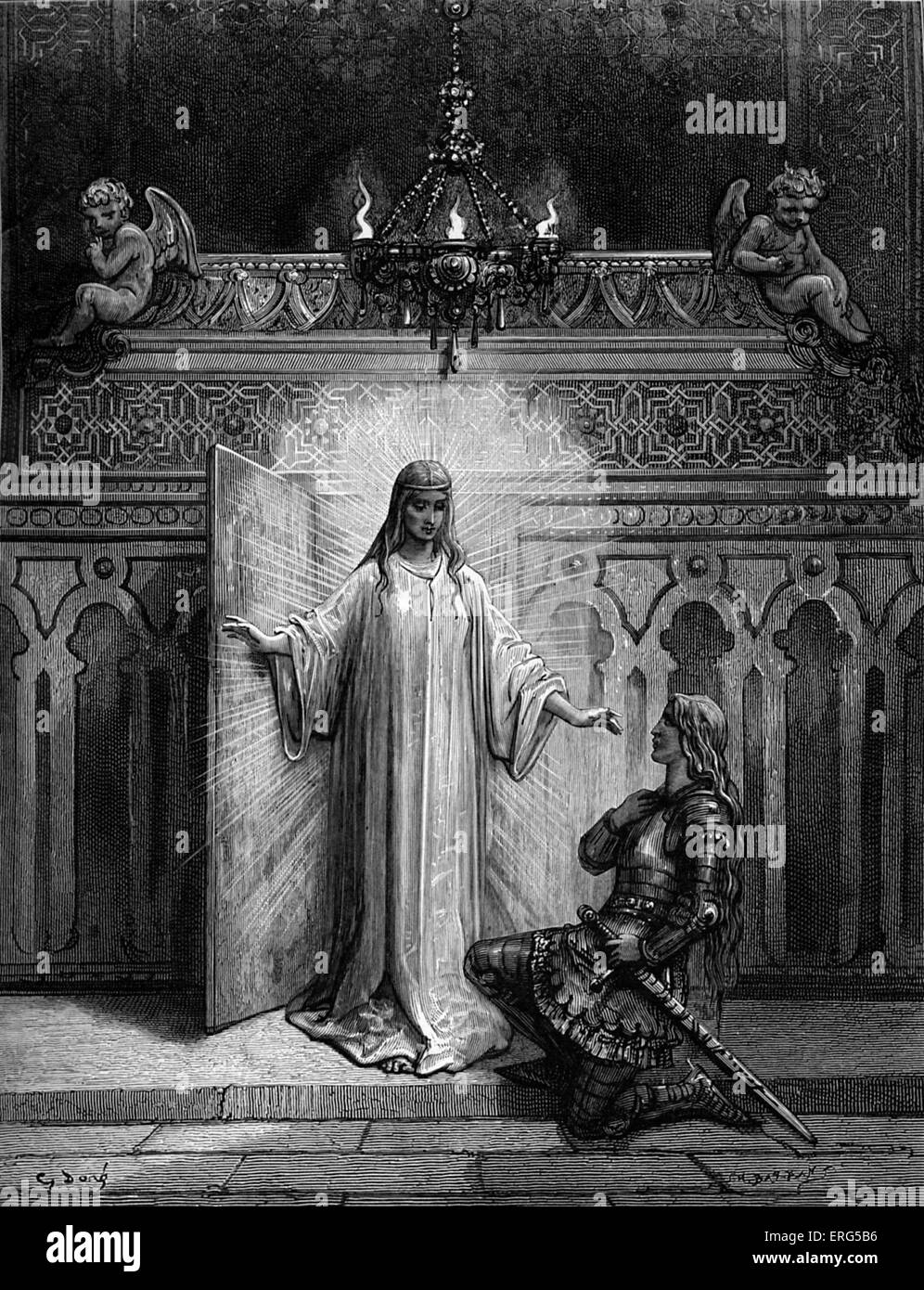 Orlando Furioso ' ' par Ludovico Ariosto, illustrateur Gustave Doré (1832-1883) Bradaman Beauteous estime sage de la Melissa Banque D'Images
