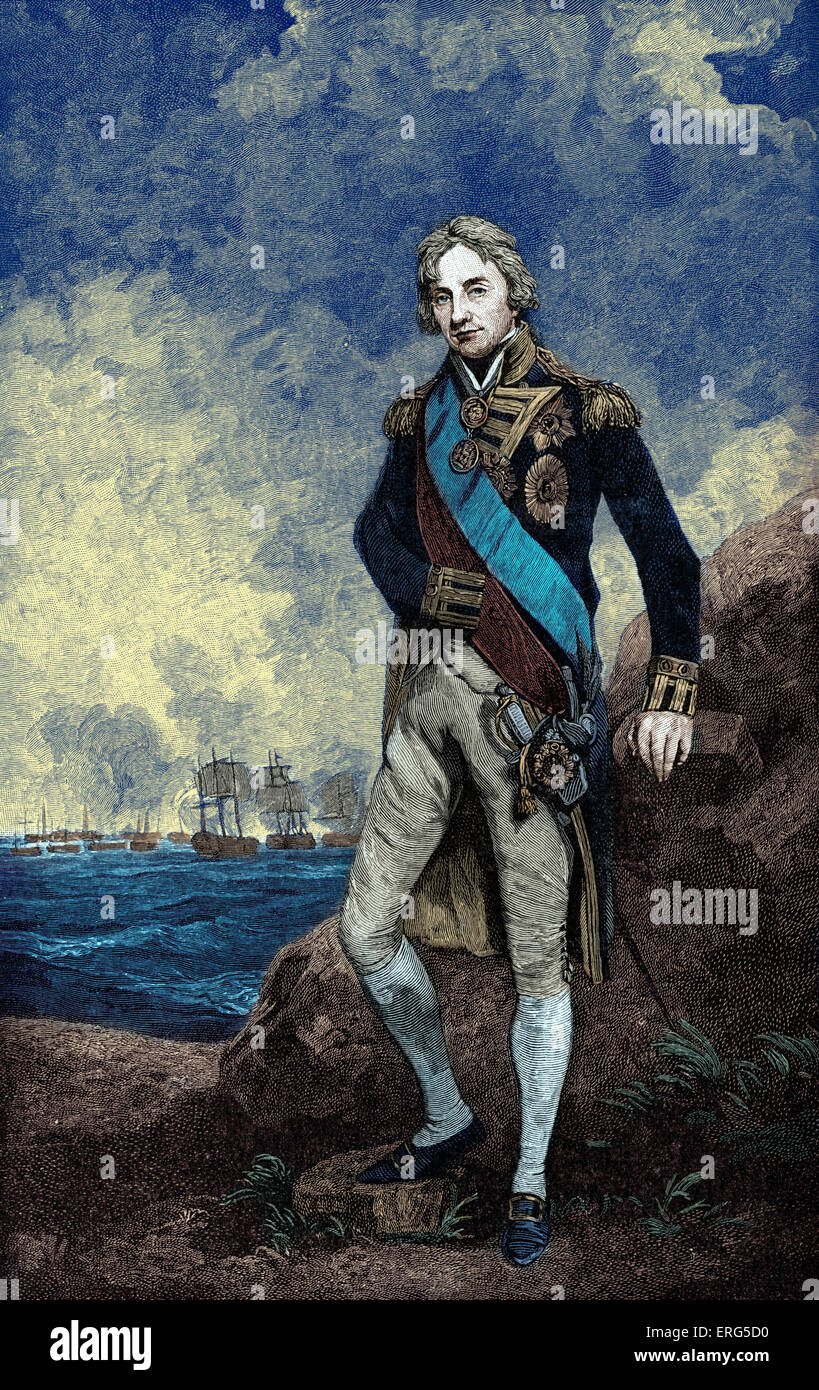 Lord Horatio Nelson, 1er vicomte Nelson (1758 - 1805) était un amiral britannique célèbre pour sa participation à l'épopée napoléonienne Banque D'Images