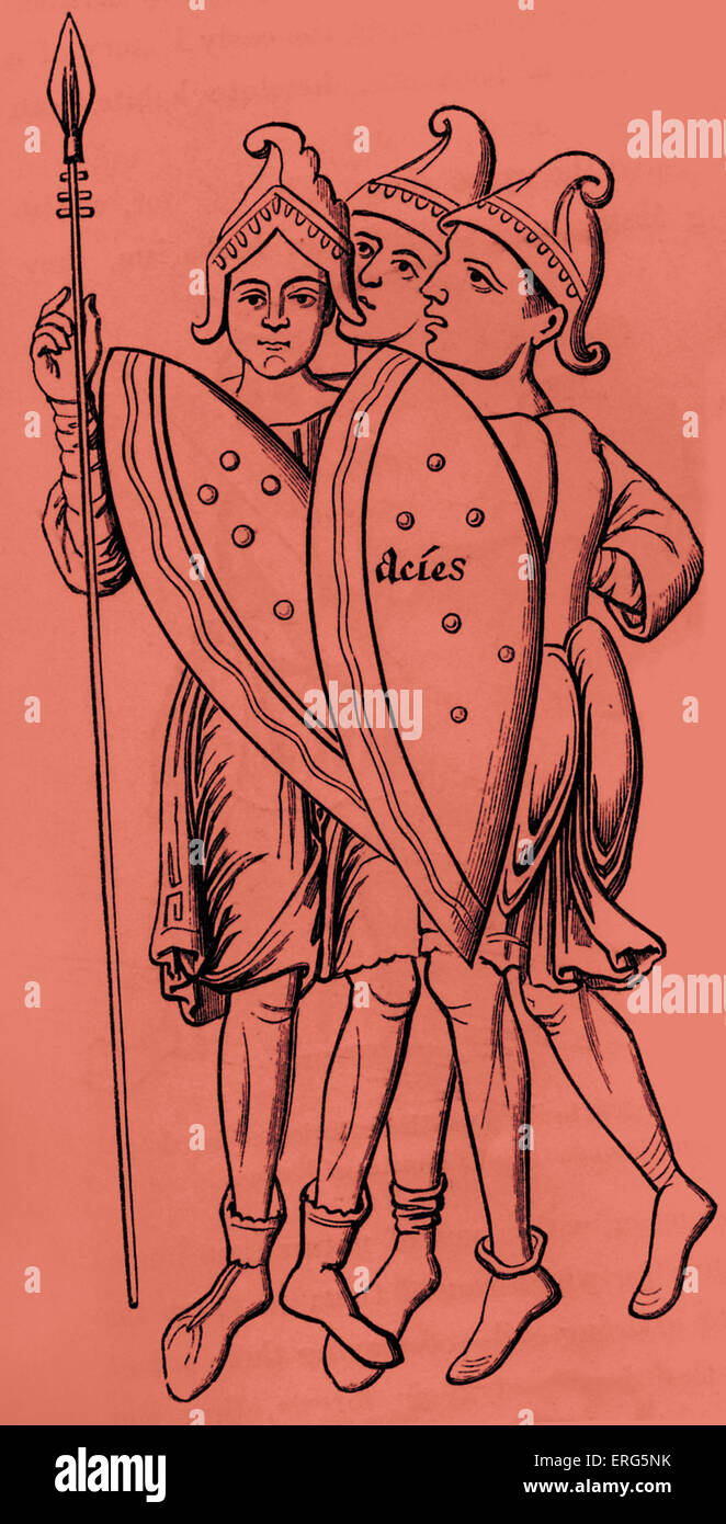 Les costumes des soldats romains, 6ème - 12ème siècle, Banque D'Images