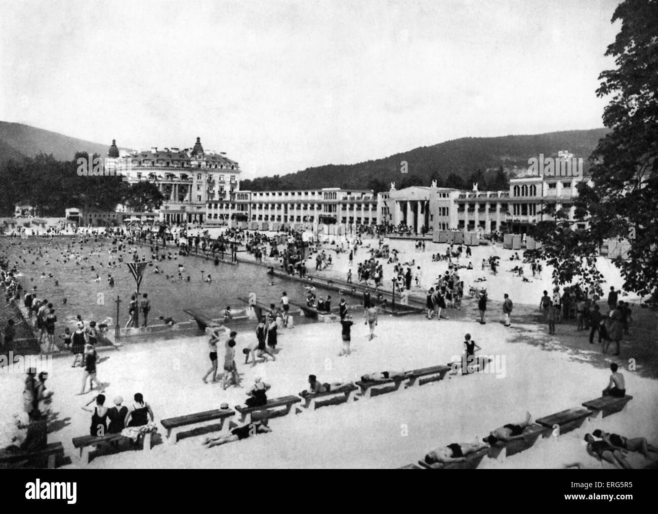 Piscine Lido ('Thermalstrandbad'), Baden, Autriche. Années 1920. Banque D'Images