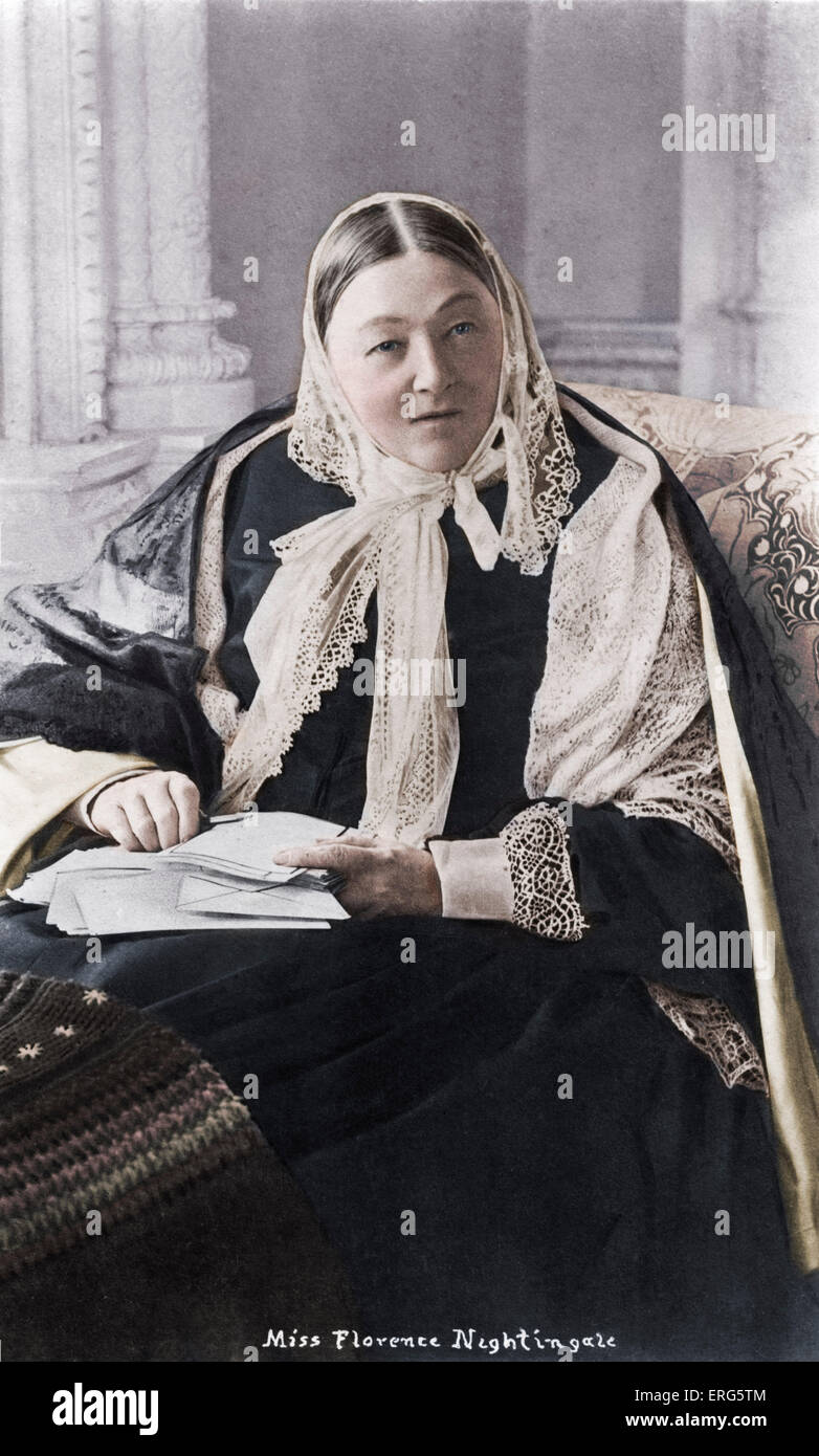 Florence Nightingale - pionnière des soins infirmiers modernes, un écrivain et un statisticien : 12 mai 1820 - 13 août 1910. Photographie Banque D'Images