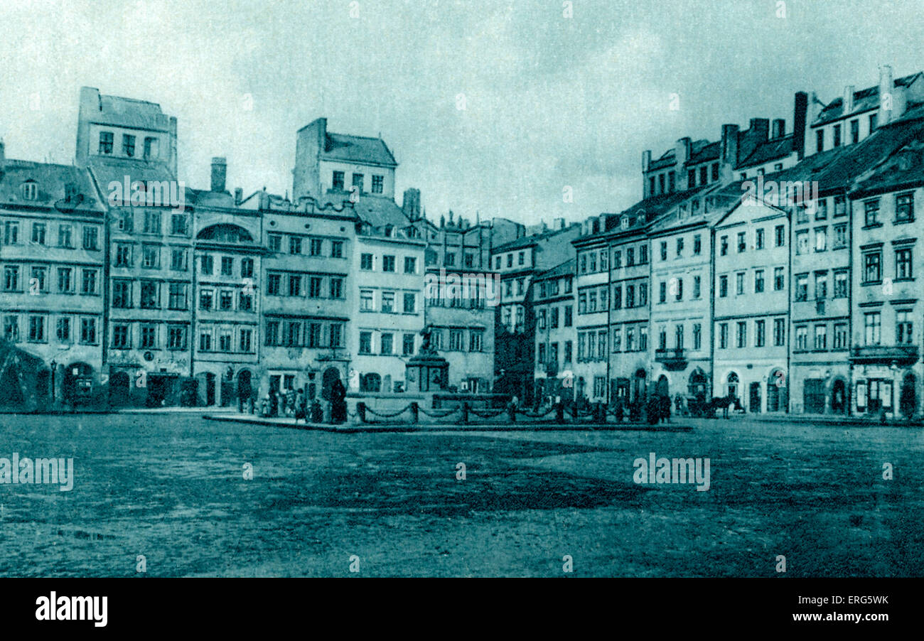 Vieux Marché, Varsovie, Pologne. Au début du xxe siècle (entre les deux guerres mondiales). Banque D'Images