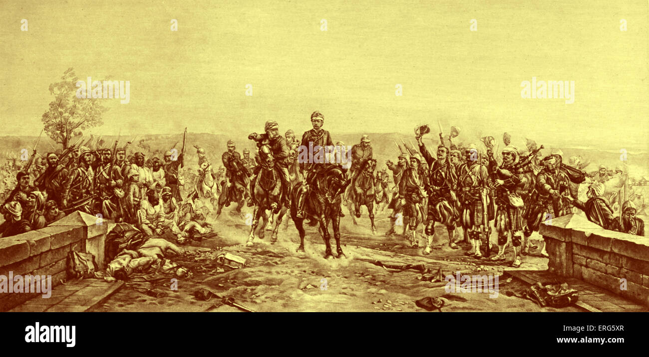 Bataille de Tel- el- Kebir, d'après une peinture par Lady Butler. 13 septembre 1882, près de Kassassin, zone du Canal, l'Égypte. Entre le Banque D'Images