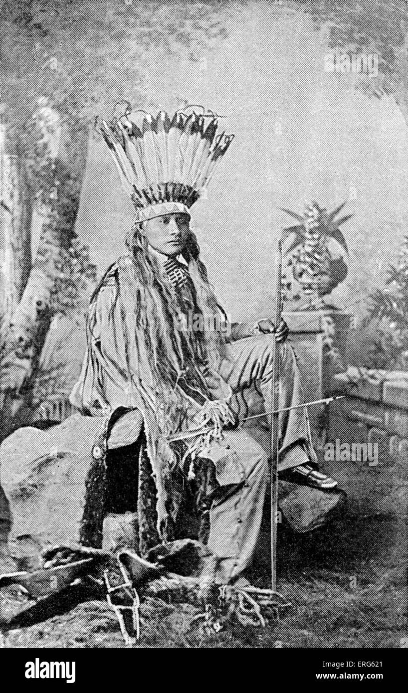 White Buffalo, le garçon Chef de la Cheyenne, dans une image reproduite en 1887. Le Cheyenne sont un peuple amérindien de Banque D'Images