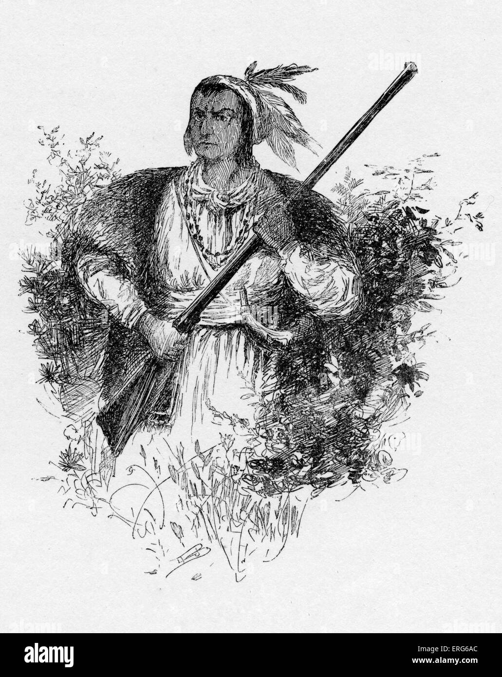 Tecumseh, chef Shawnee de la, publié en 1887. Tecumseh (Mars 1768 - 5 octobre 1813) était un chef de la tribu Shawnee, Banque D'Images
