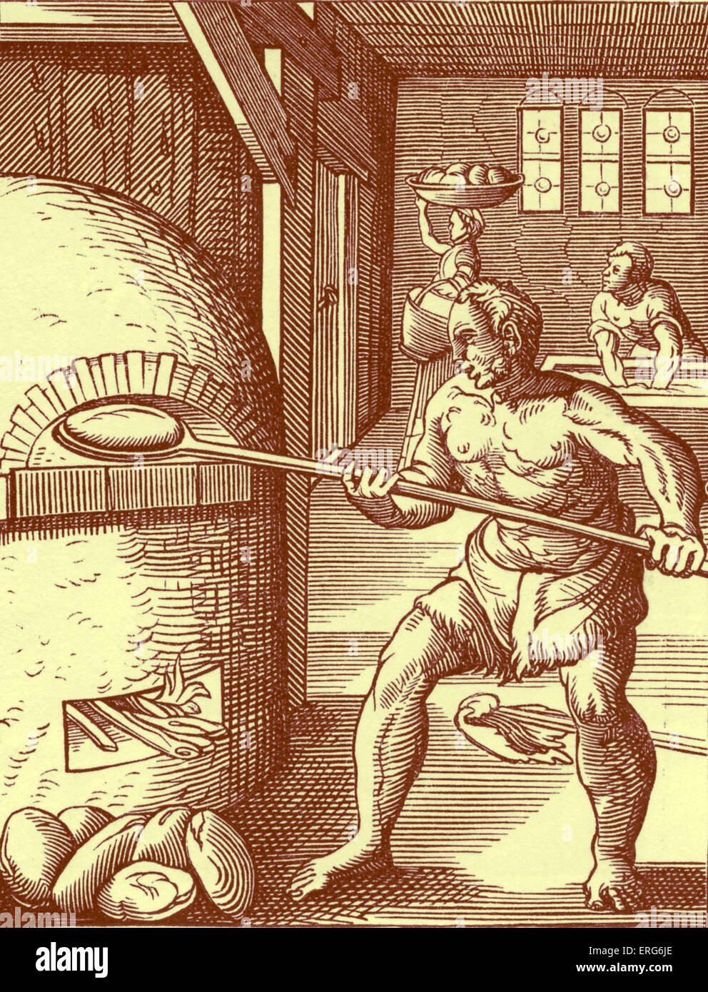 Le boulanger par Jost Amman, reproduit à partir d'une gravure du xvie siècle. L'artiste suisse, 13 juin, 1539 - 17 mars, 1591. Banque D'Images
