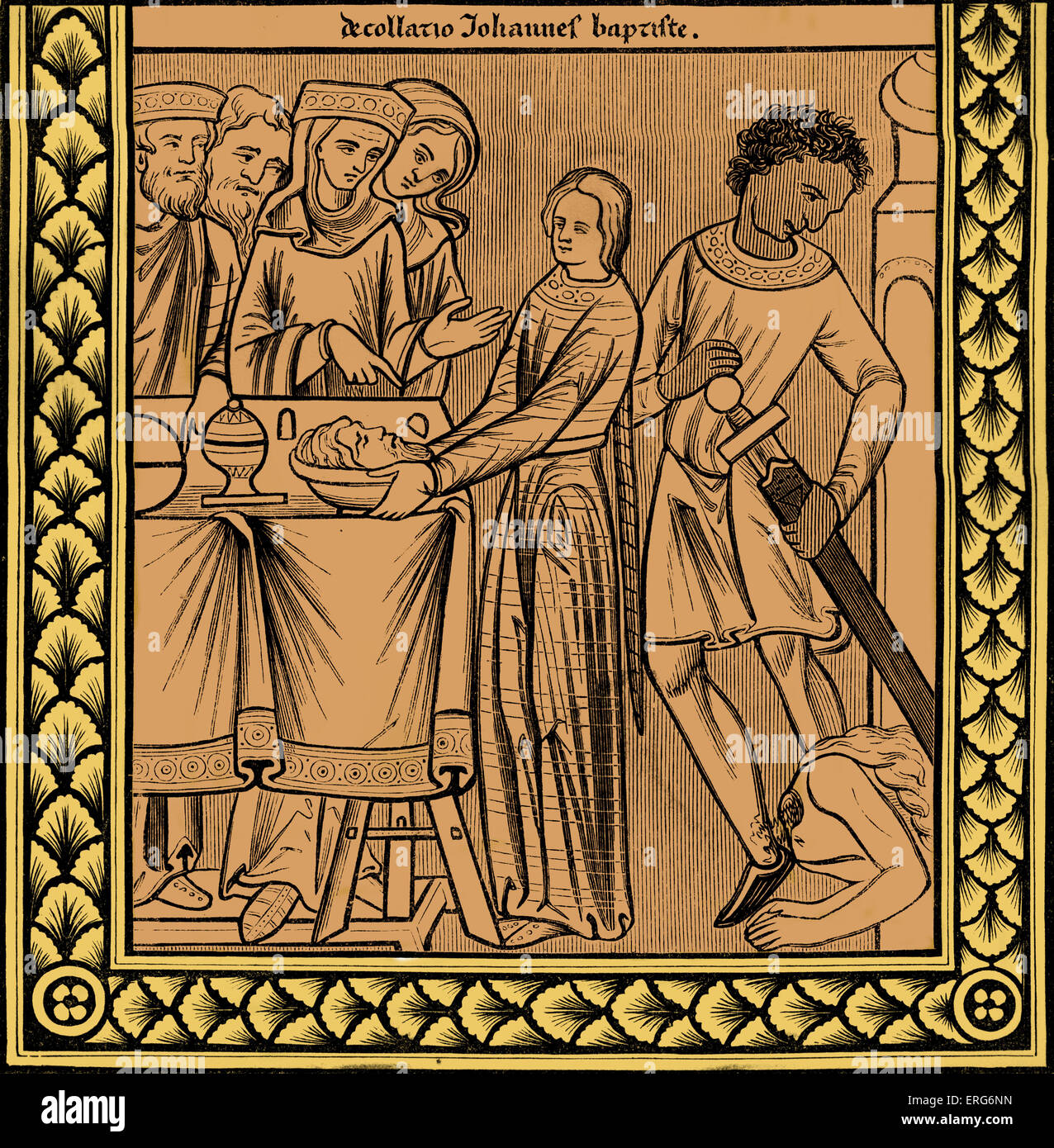 La décapitation de Jean le Baptiste, reproduit à partir du xiiie siècle dans le livre des Psaumes miniature de St Louis. Jean le Banque D'Images